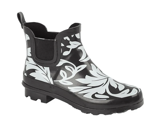 Ambleside Ankle Welly Black & White