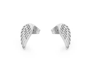 Angel Wings Mini Stud Earrings - Silver