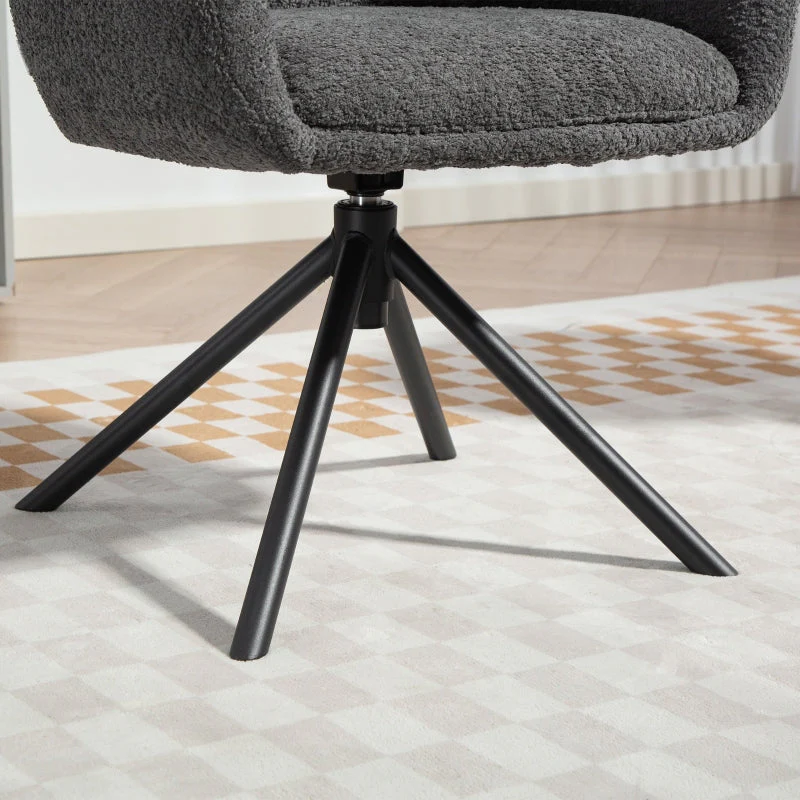 Armchair Swivel Upholstered Cozy - Dark Grey - Image 7