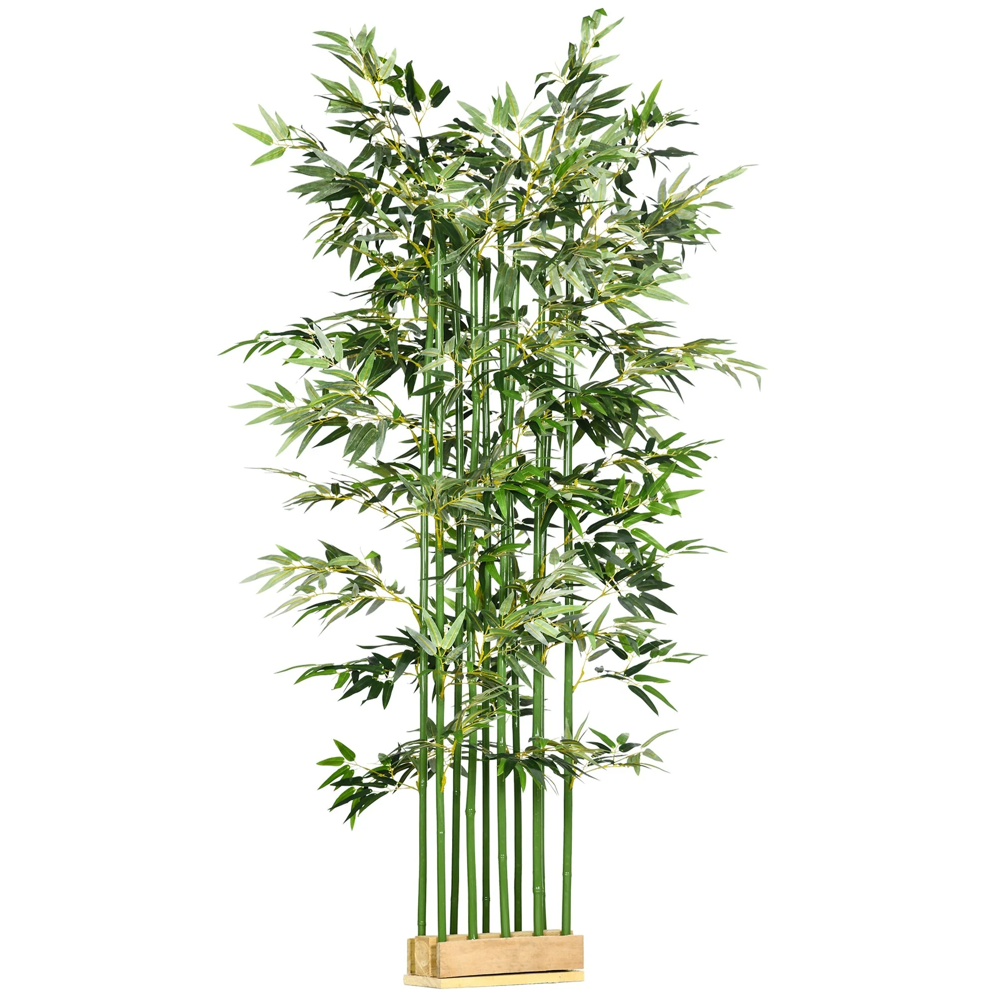 Artificial Bamboo, 180 cm Plant, Pinewood Pot, Green - Image 2