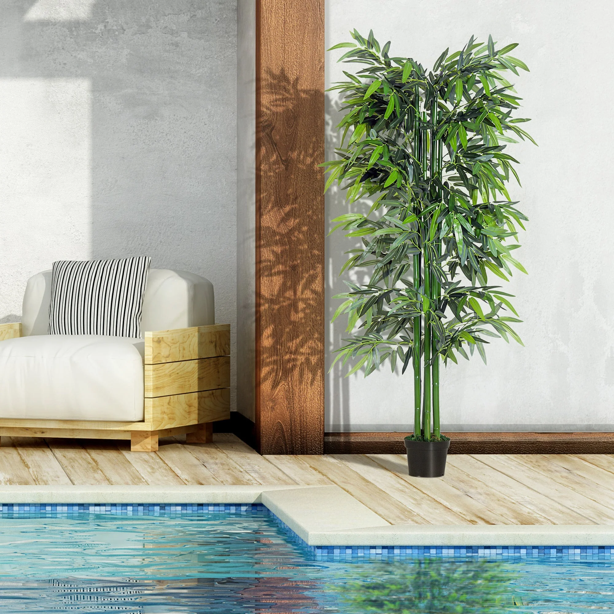 Artificial Bamboo Tree 180 cm with Planter, Realistic, Easy Care, Artificial - Image 4