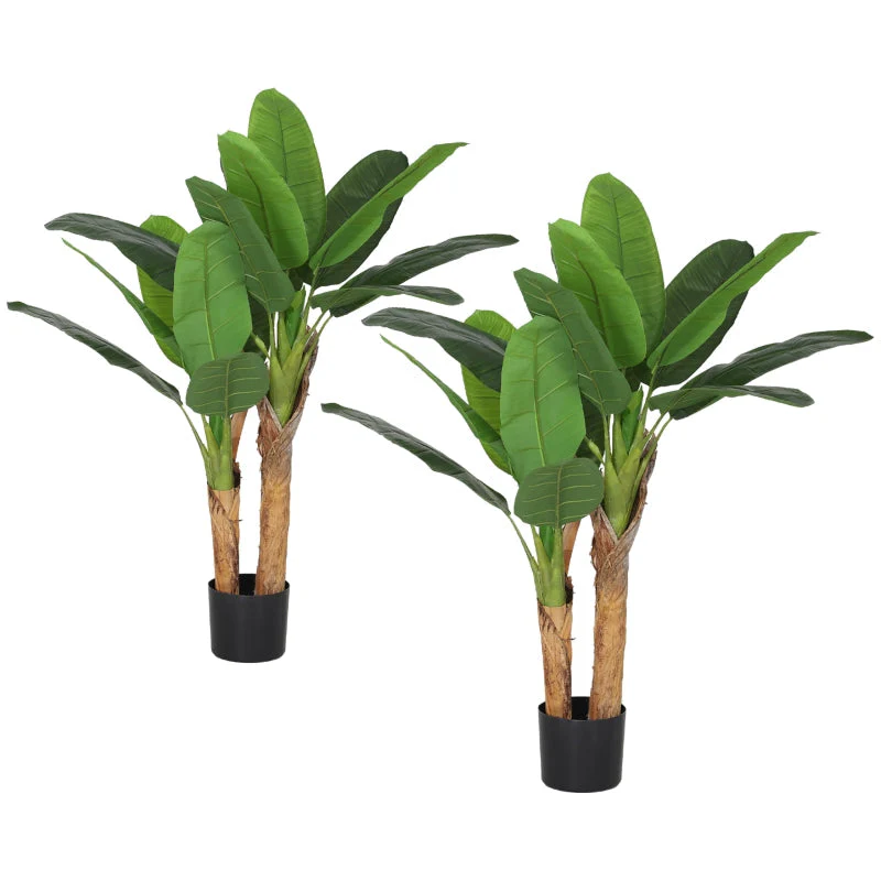 Artificial Banana Tree, Set of 2, 120 cm, Plastic - Image 7
