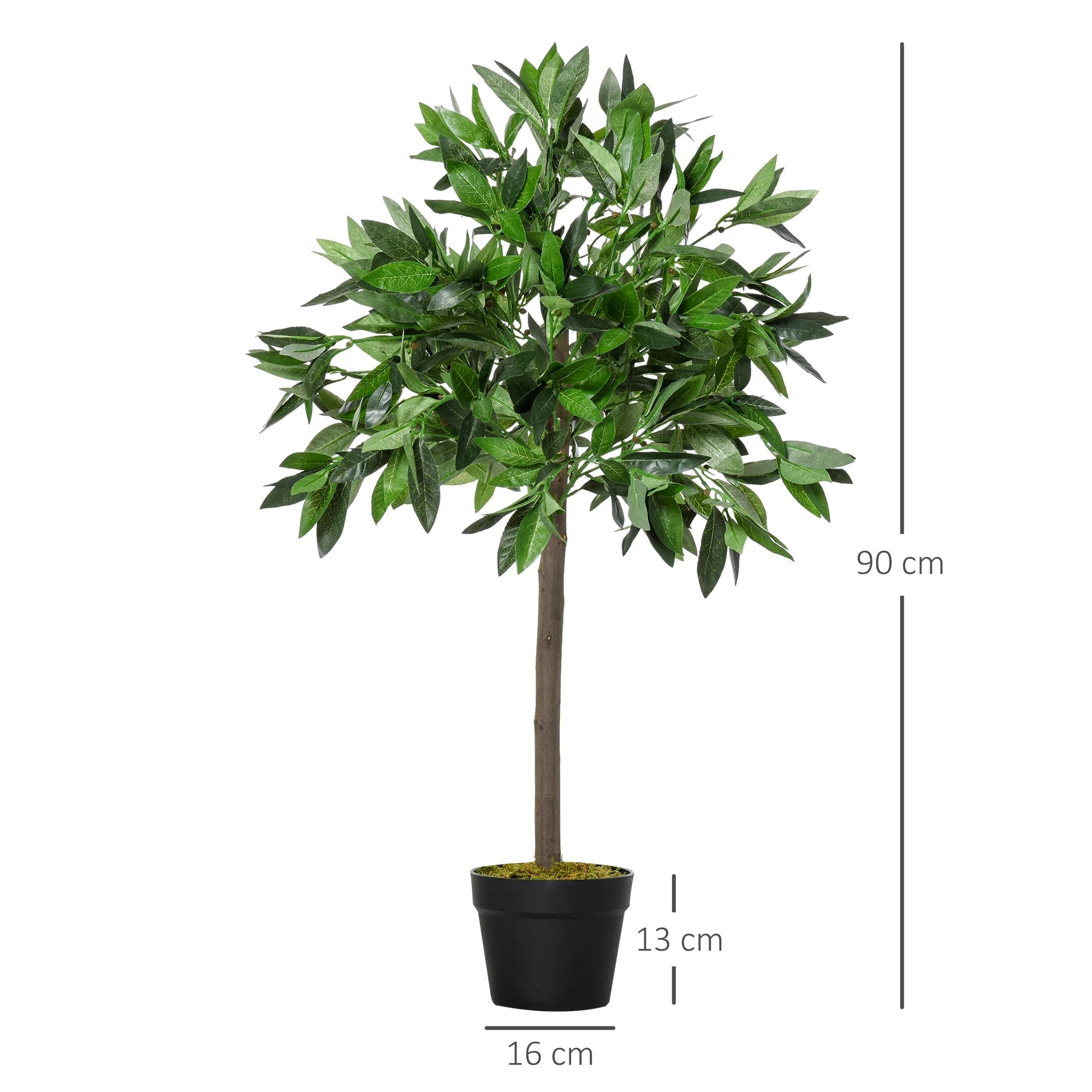 Artificial Bay Trees, Set of 2, 90 cm, Green - Image 3