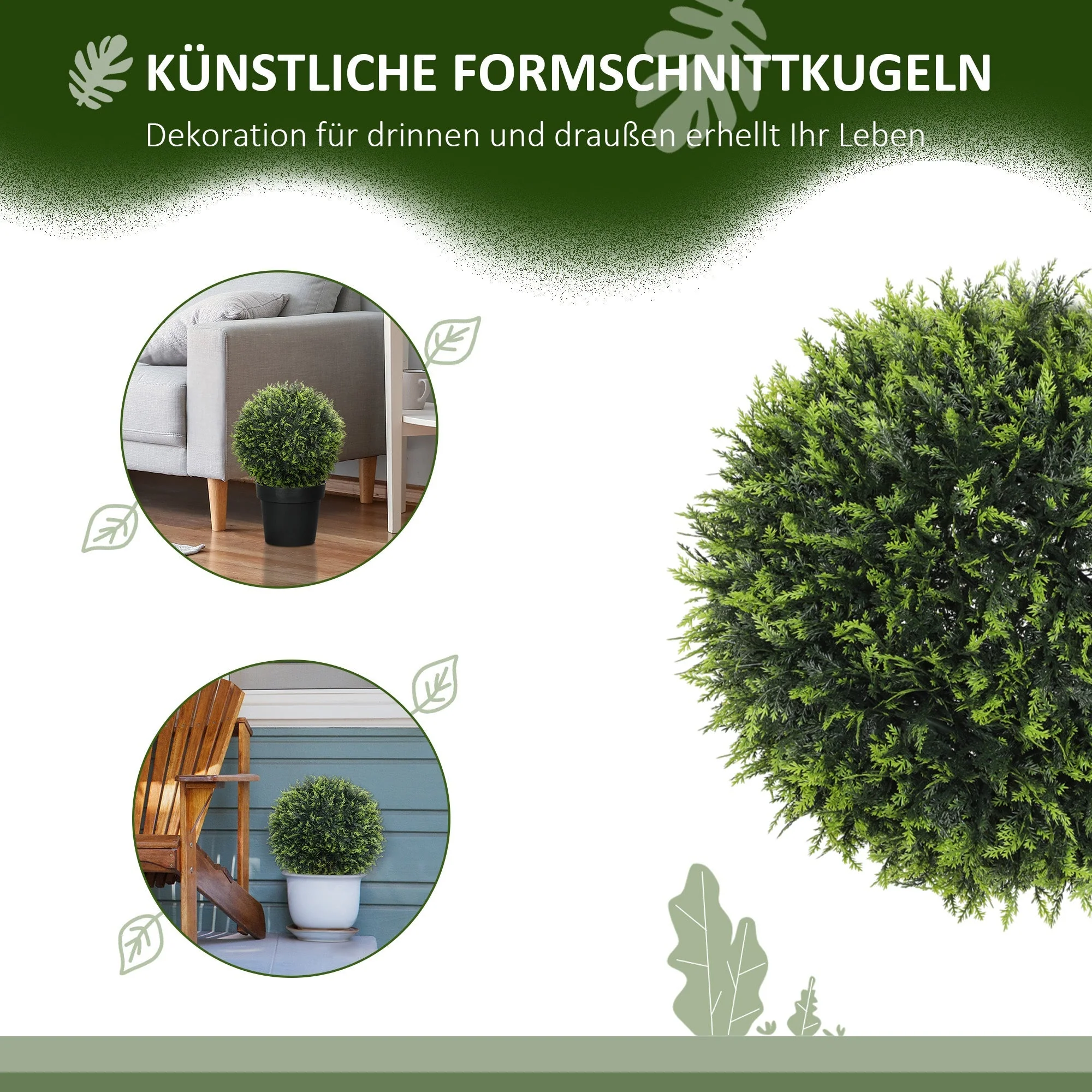 Artificial Cedar, 45 cm, Green - Image 5