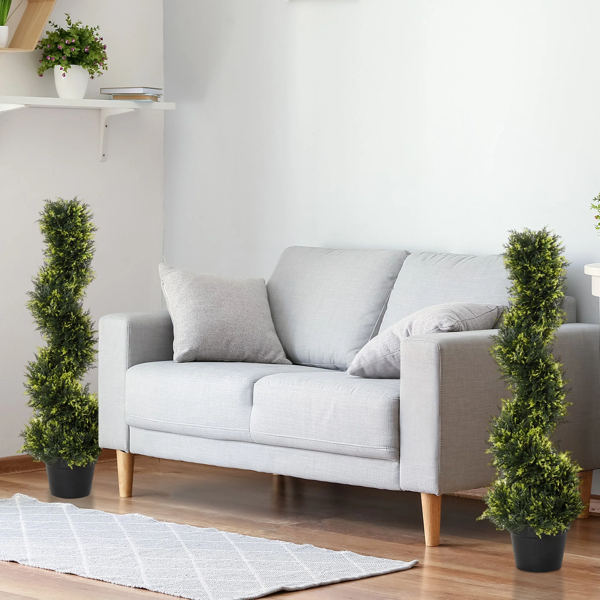 Artificial Cedar Trees Set of 2, Large 90cm Spiral Plant for Decoration, Plastic - Image 7