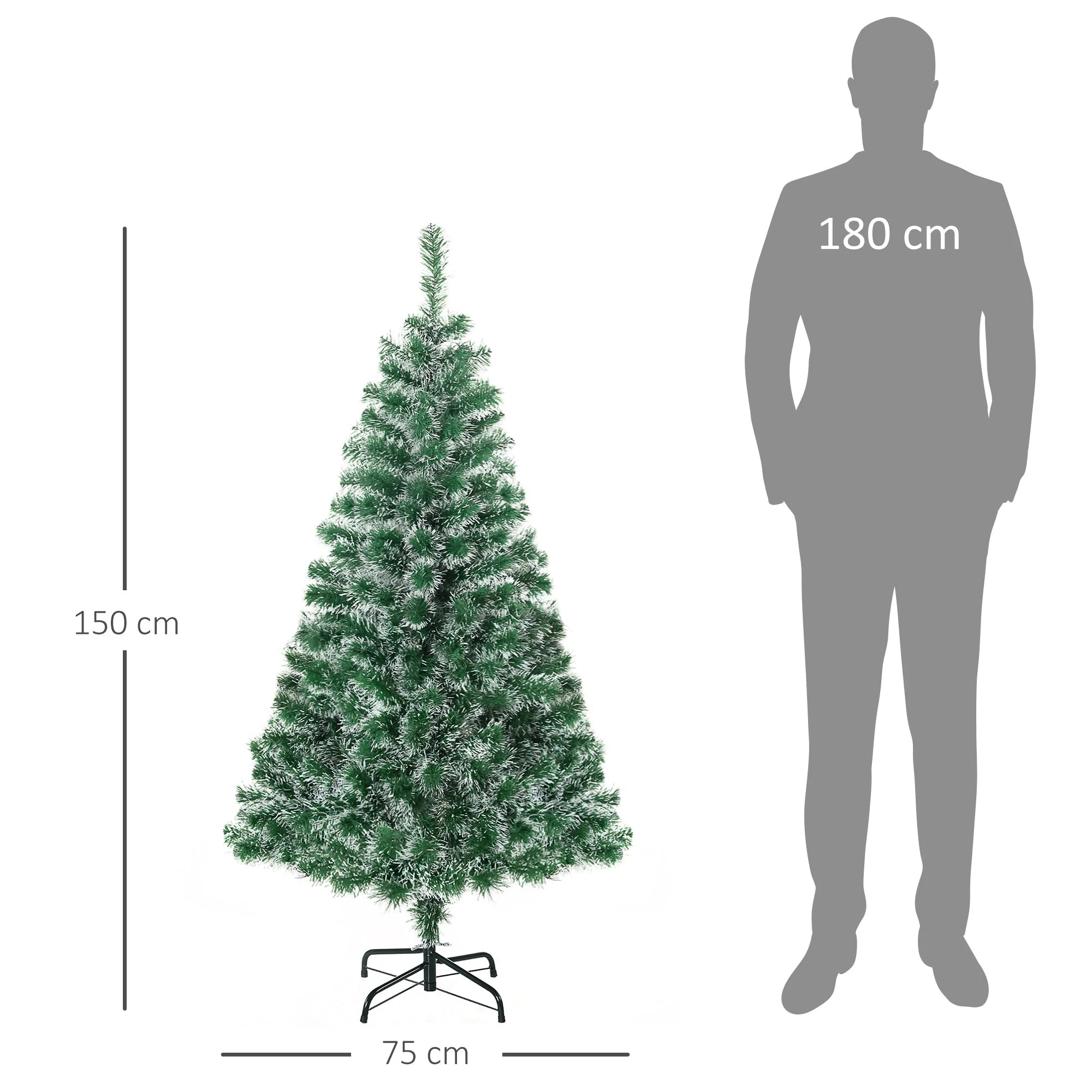 Artificial Christmas Tree, 1.5M, 416 Branches, PET, Green - Image 3