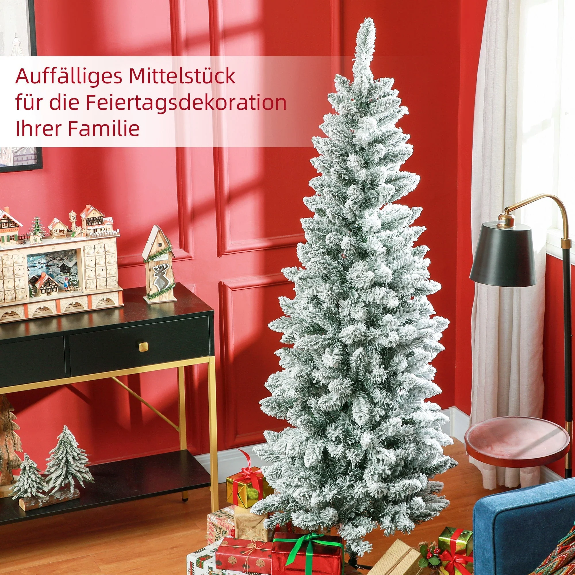 Artificial Christmas Tree, 180 cm with 479 tips and artificial snow, green - Image 4