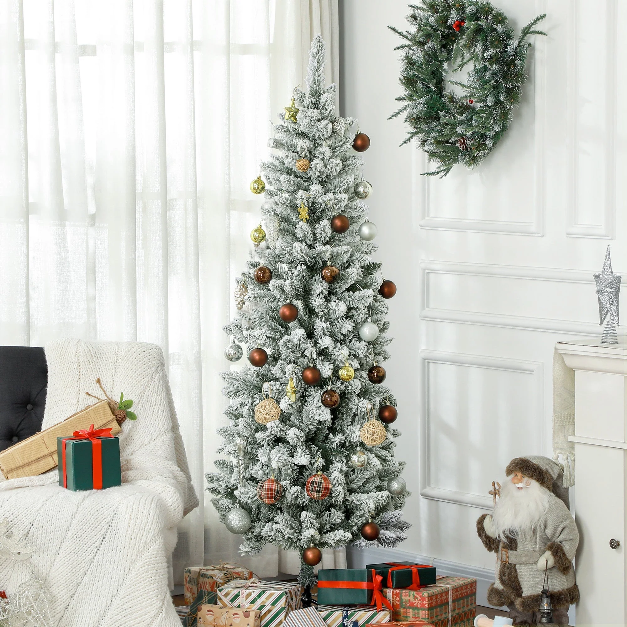 Artificial Christmas Tree, 180 cm with 479 tips and artificial snow, green - Image 7