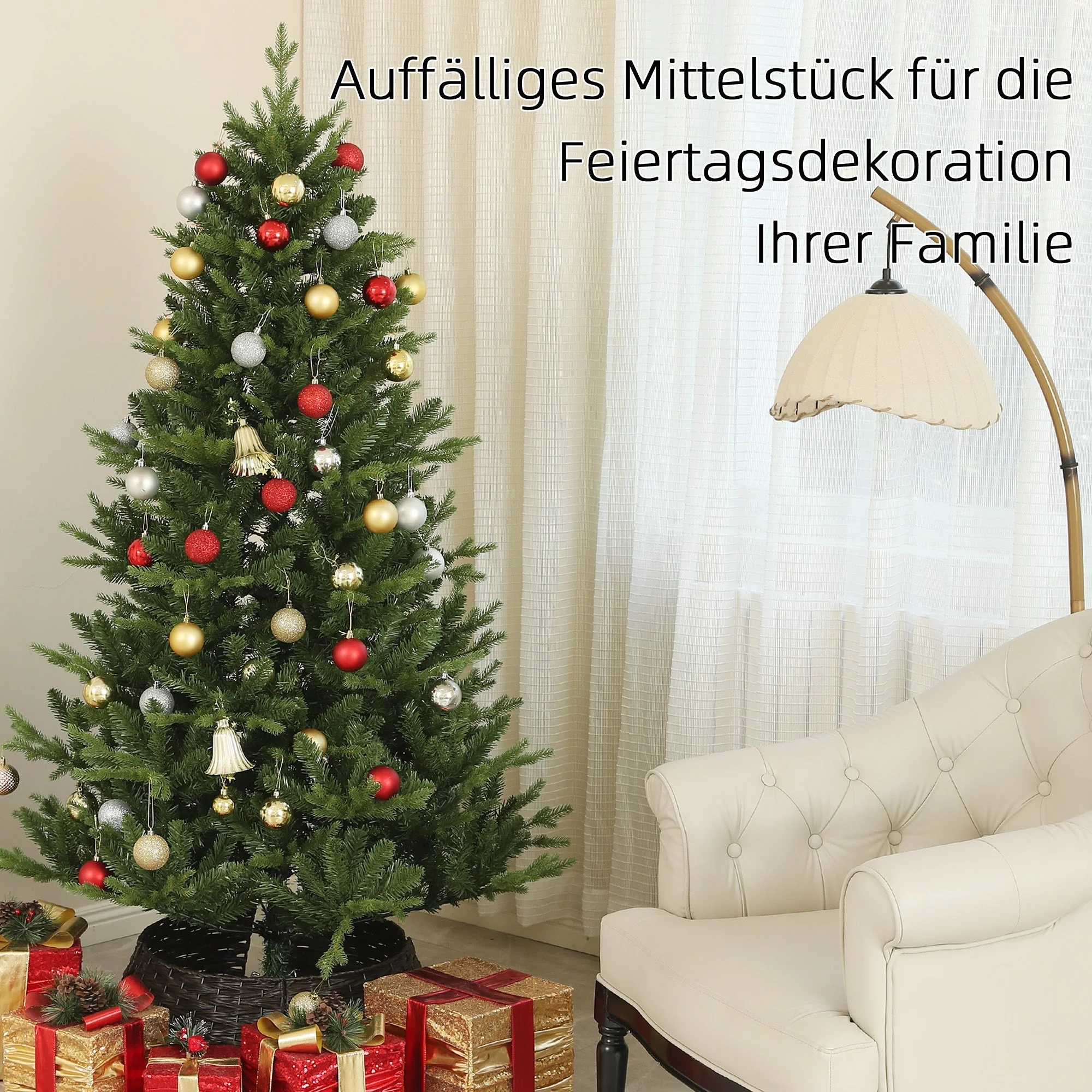 Artificial Christmas Tree, 180cm, 818 Tips, Folding System, Green - Image 4