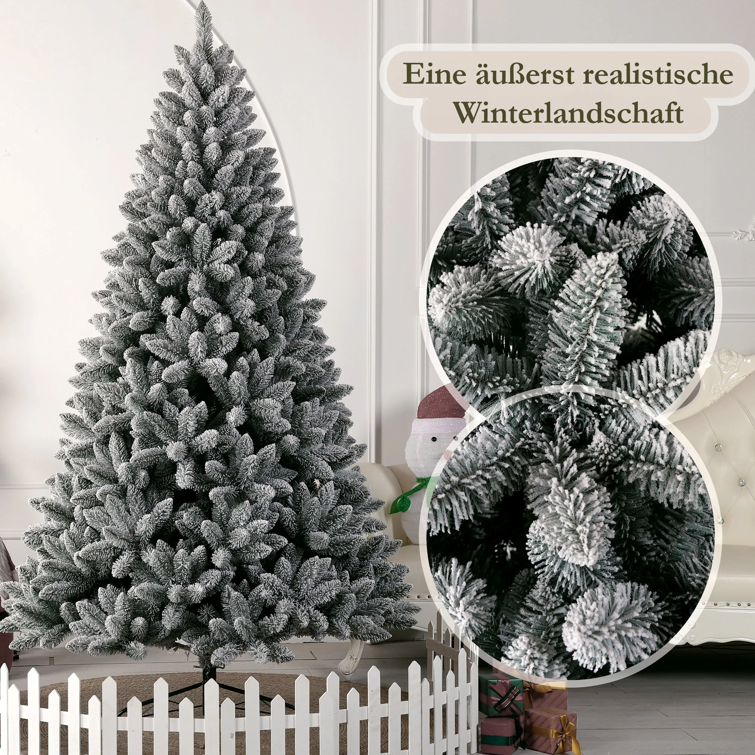 Artificial Christmas Tree 180cm, 989 Tips, Metal Stand, 100% PVC - Image 4