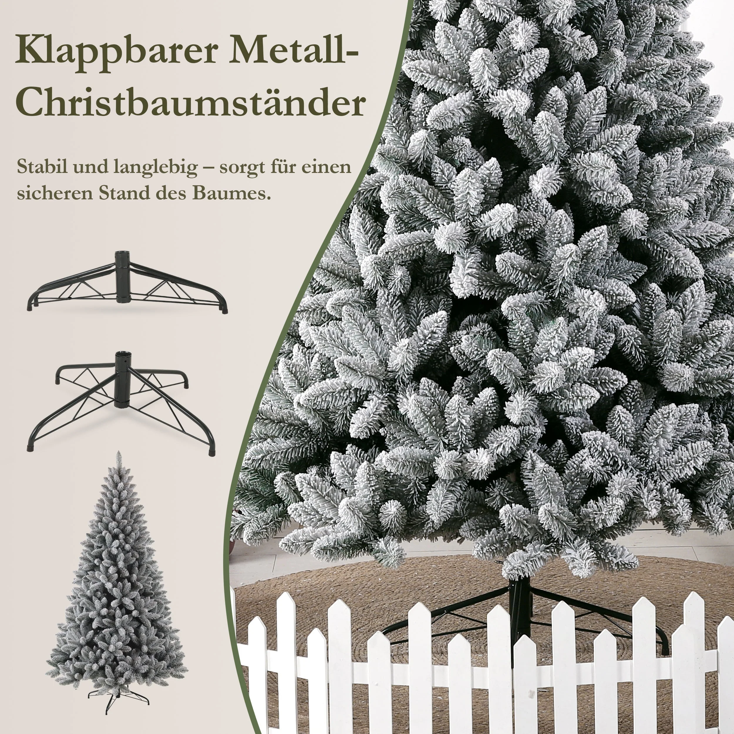 Artificial Christmas Tree 180cm, 989 Tips, Metal Stand, 100% PVC - Image 8