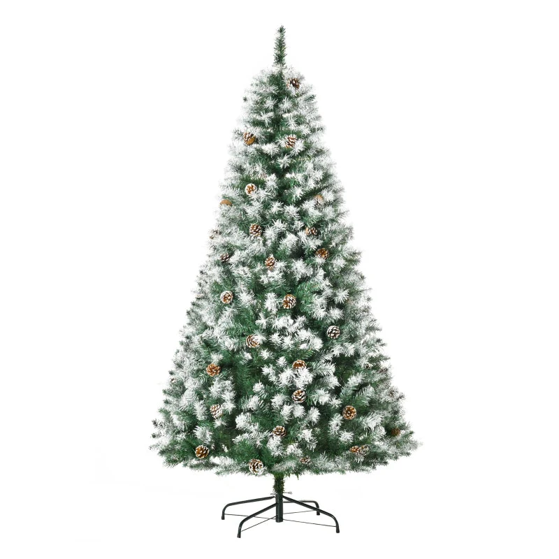 Artificial Christmas Tree, 800 Branches, 61 Cones, Snowy Tips, Fireproof, 180 cm - Image 2