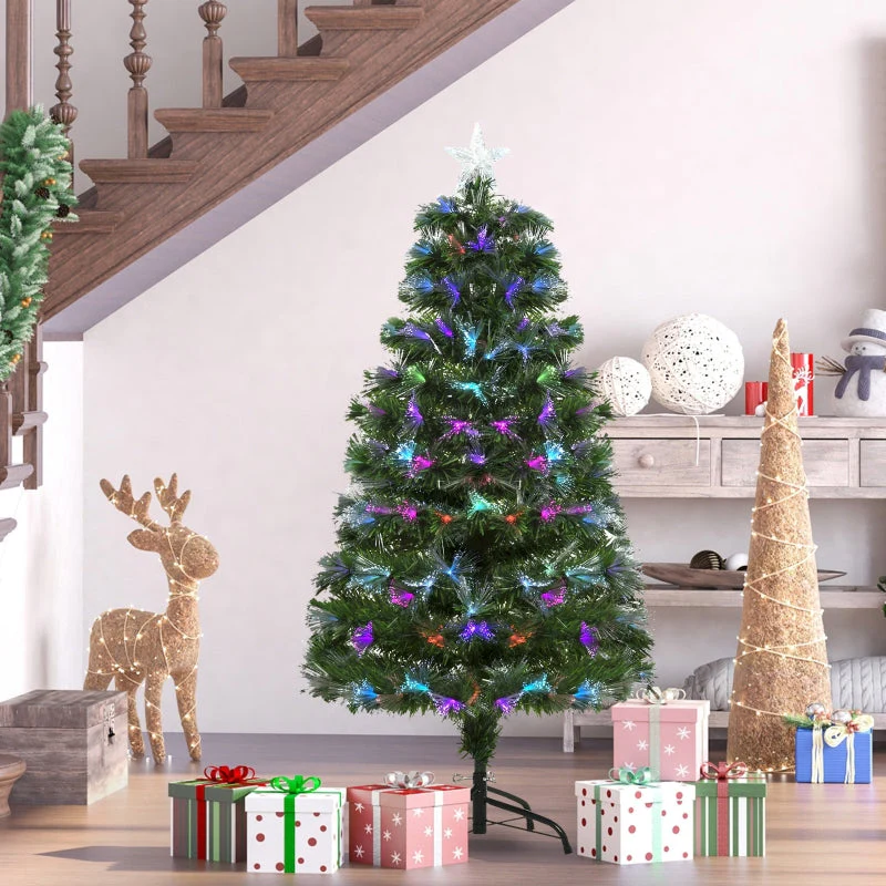 Artificial Christmas Tree, LED Lights, Star Top, Green