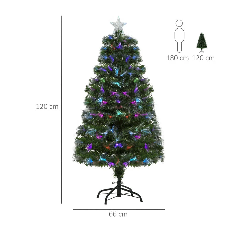 Artificial Christmas Tree, LED Lights, Star Top, Green - Image 3