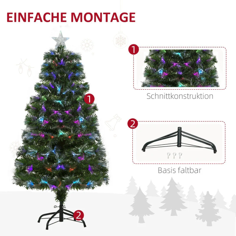 Artificial Christmas Tree, LED Lights, Star Top, Green - Image 6