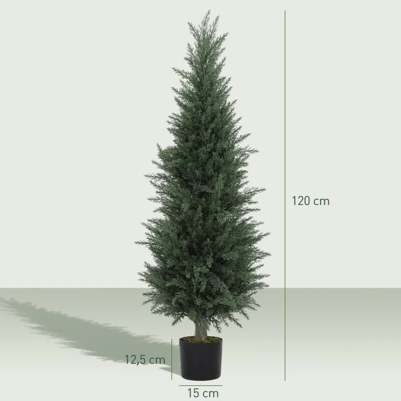 Artificial Cypress Plant, 120cm UV-resistant Tree, Green - Image 3