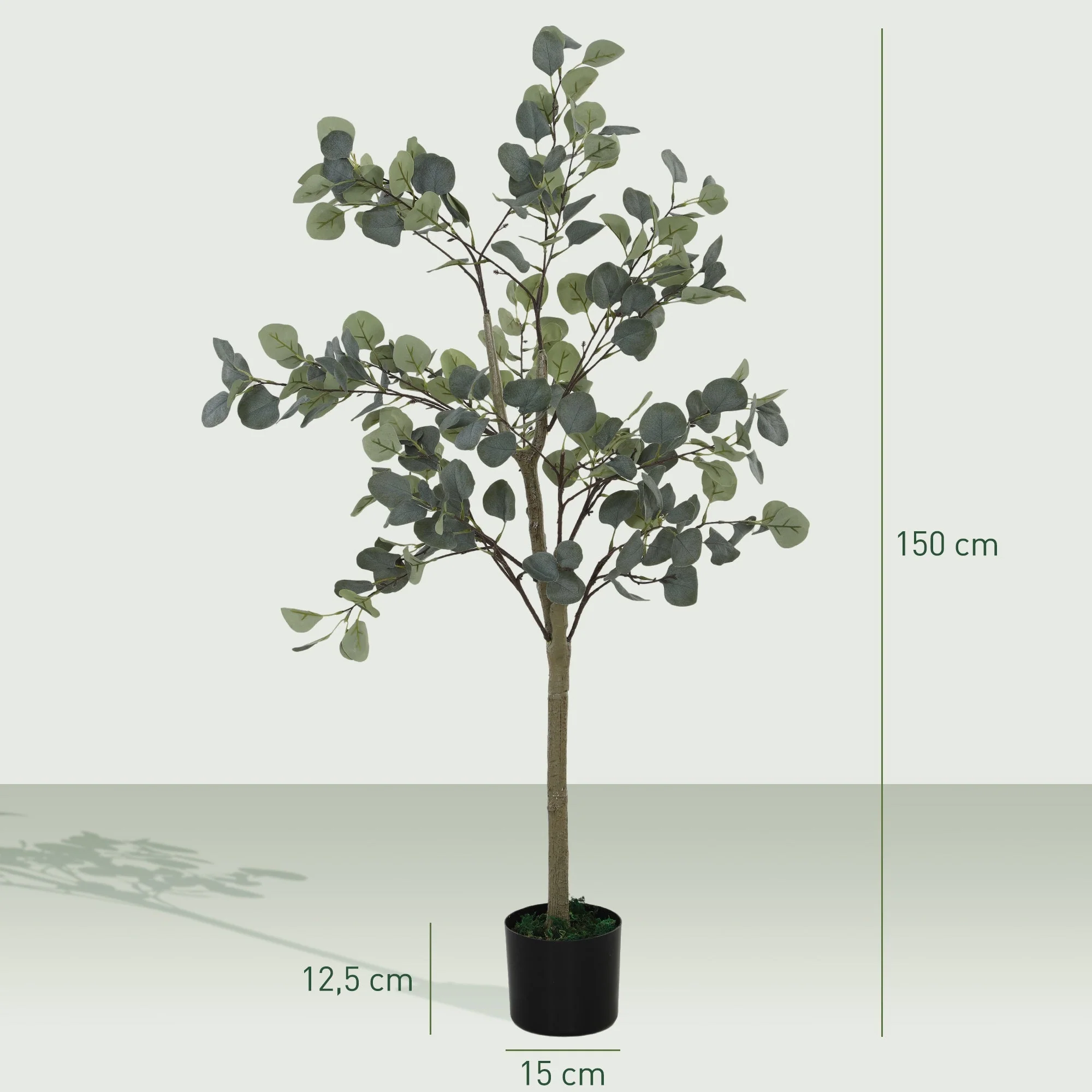 Artificial Eucalyptus Tree, Large 150 cm, Cement - Image 3