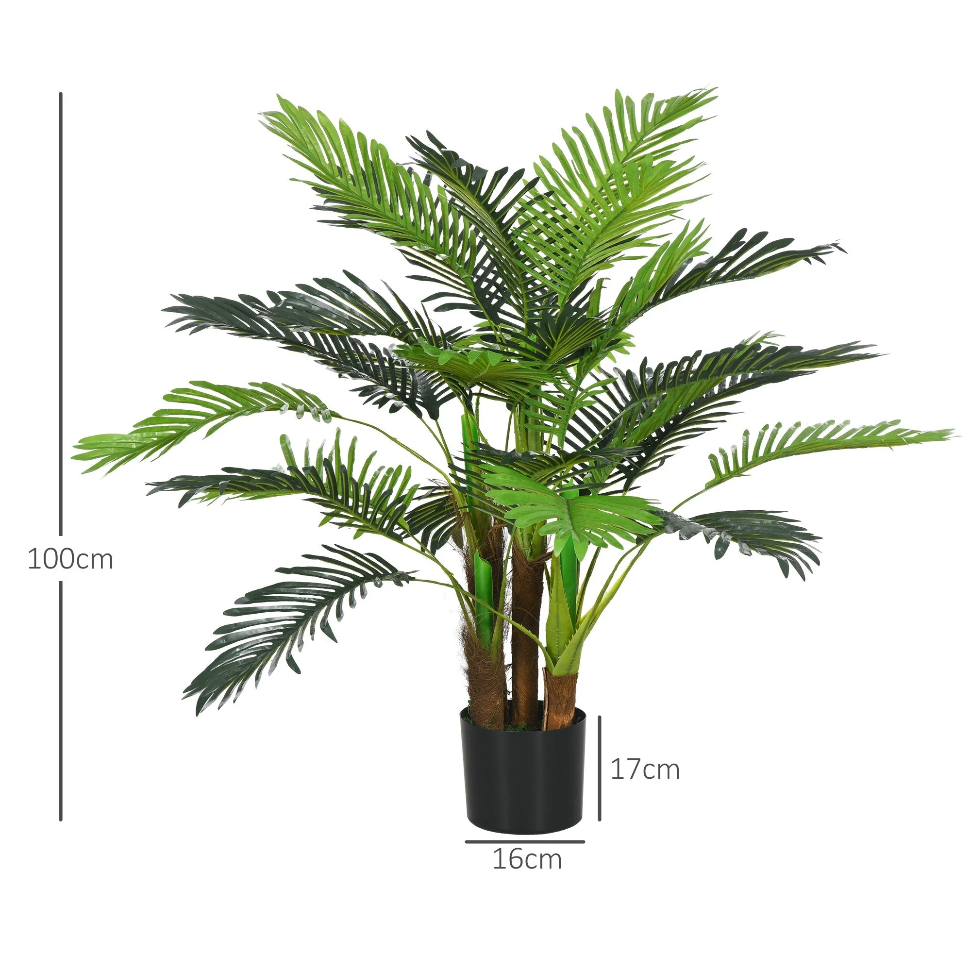 Artificial Palm Tree 100cm 27 Branches Indoor Outdoor Green - Image 3