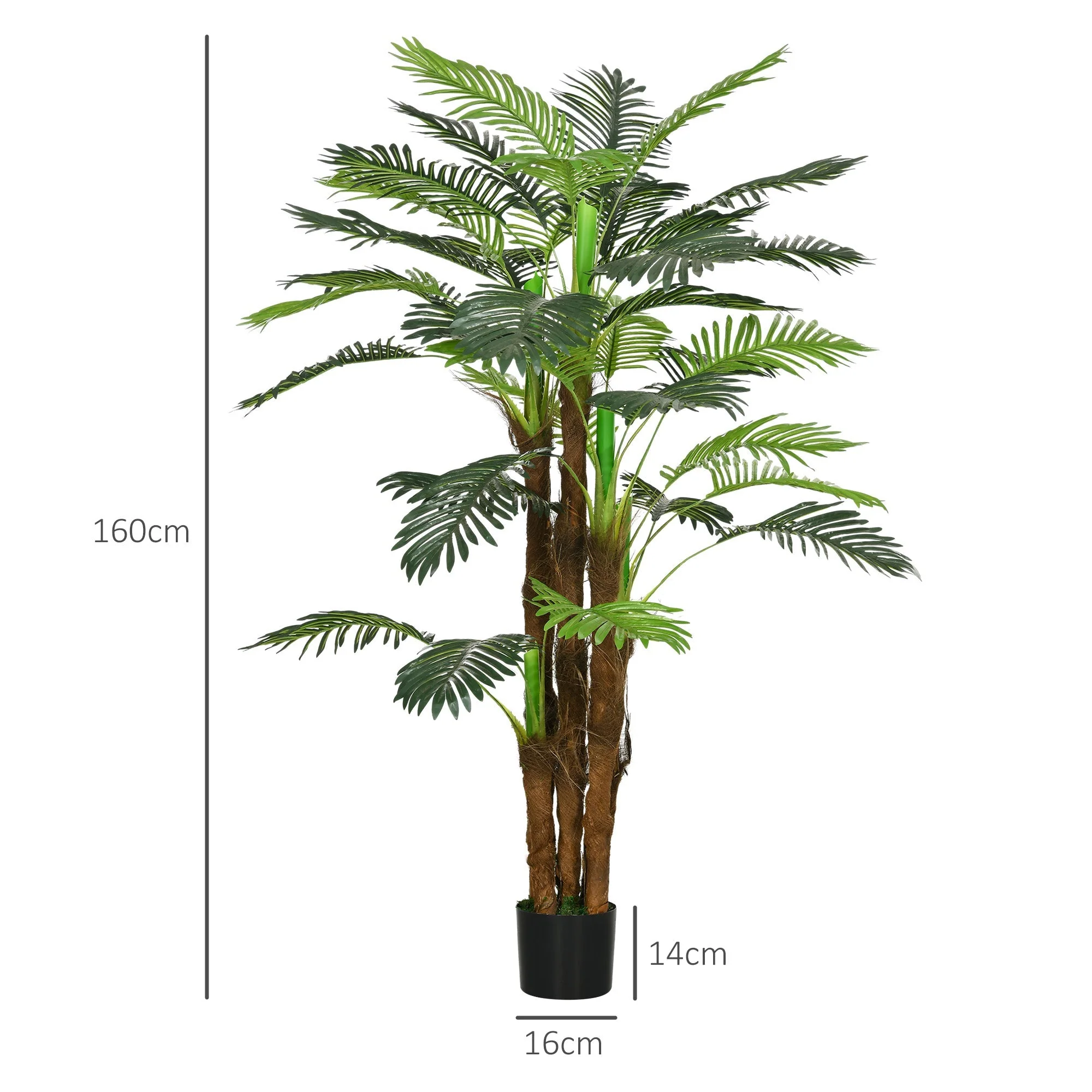 Artificial Palm Tree, 160 cm, 36 Branches, Green - Image 3