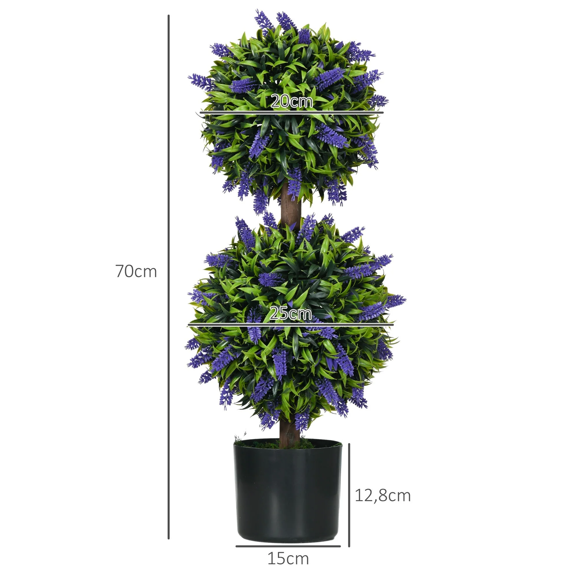 Artificial Plants, Lavender, Set of 2, 70 cm UV-resistant, Green - Image 3