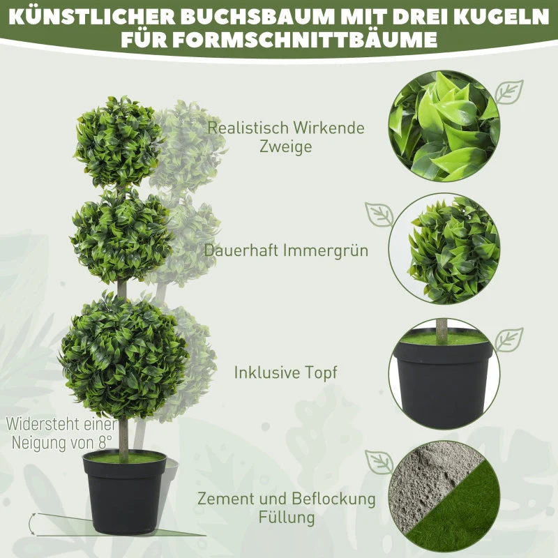 Artificial Plants, Plastic Leaves Flocked Soil, Green - Image 4