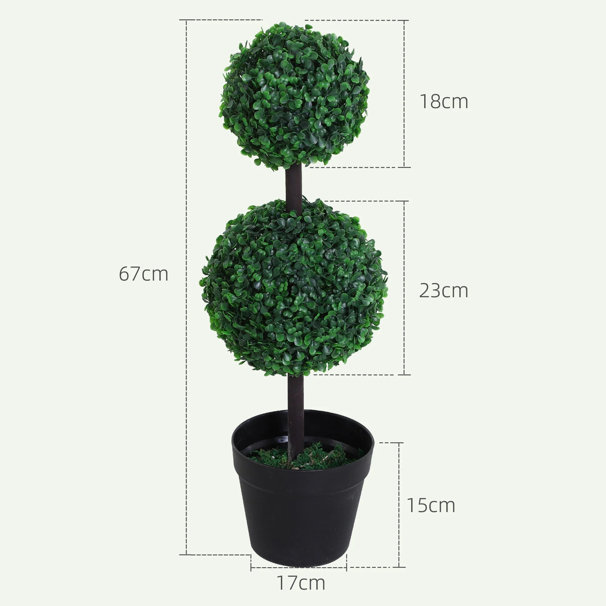 Artificial Plants, Set of 2, 67 cm, Plastic - Image 3