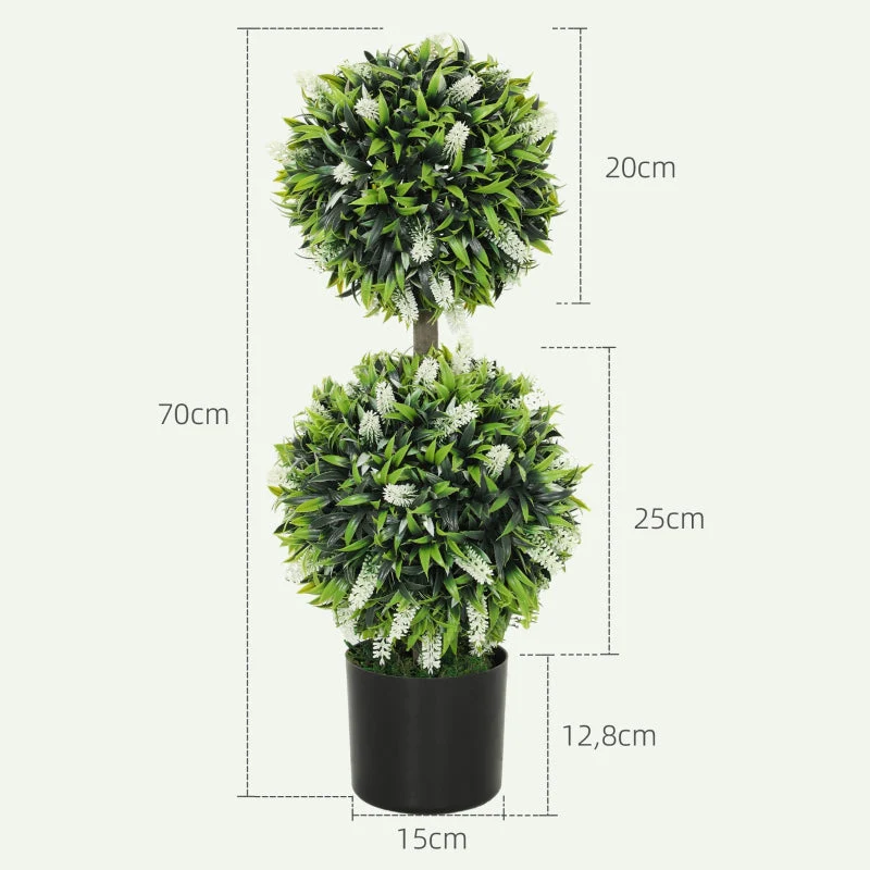 Artificial Plants, UV-resistant, 70 cm, Green, Set of 2 - Image 3