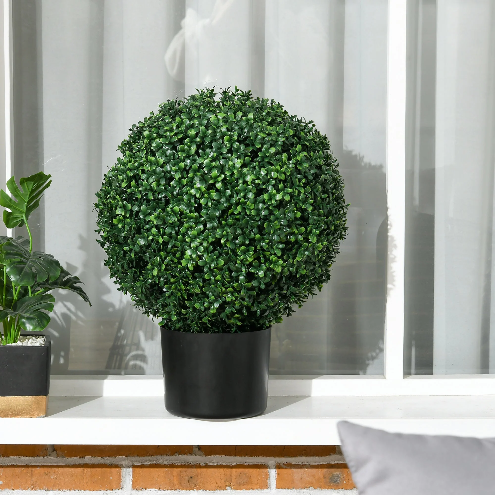 Artificial Plants, UV-resistant Boxwood, 52 cm, Green - Image 8