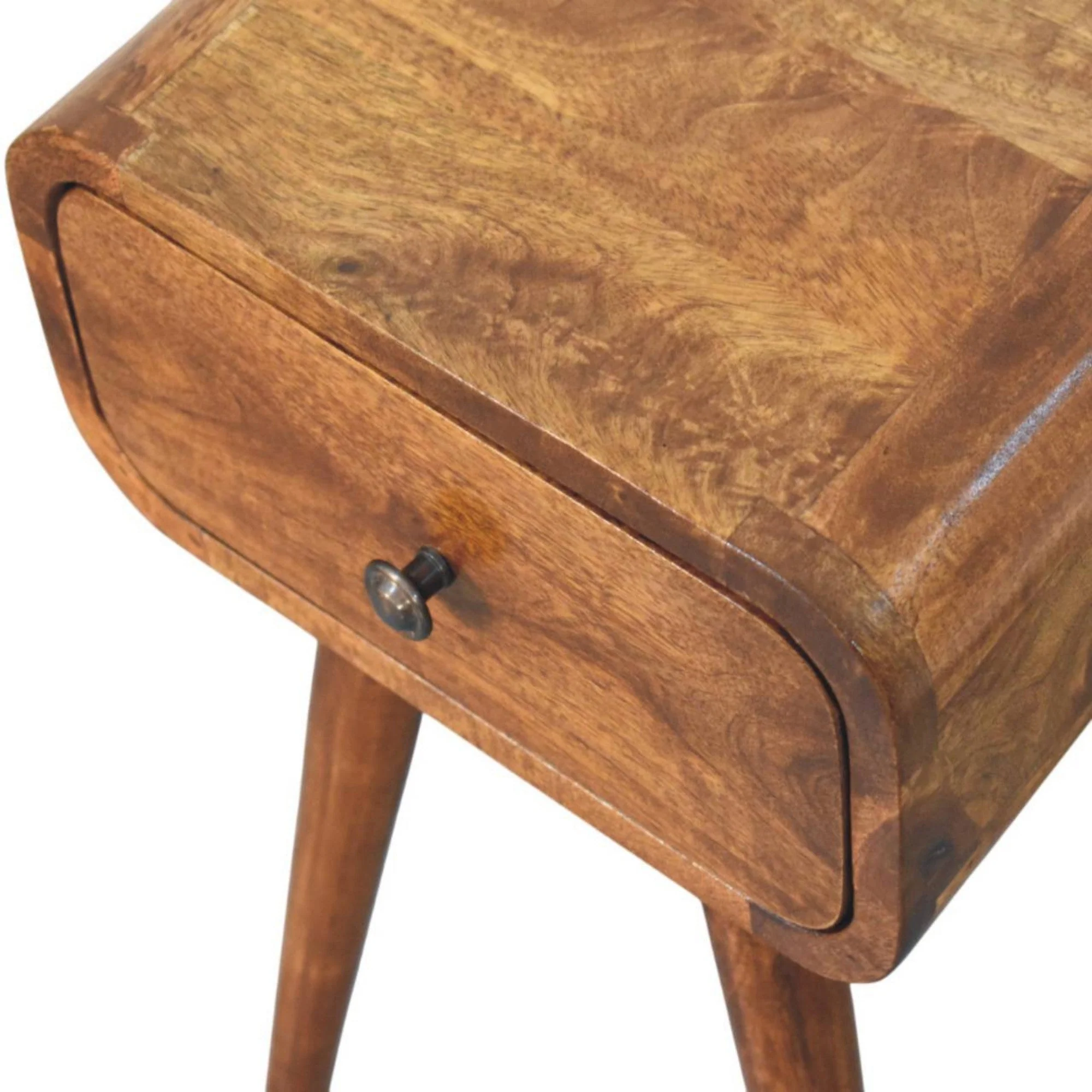 Avora Mini Nightstand, 1 Drawer, Solid Wood, Dark Brown - Image 2