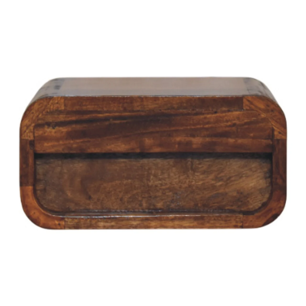 Avora Mini Wall-Mounted Nightstand, 1 Drawer, Solid Wood Dark Brown - Image 3