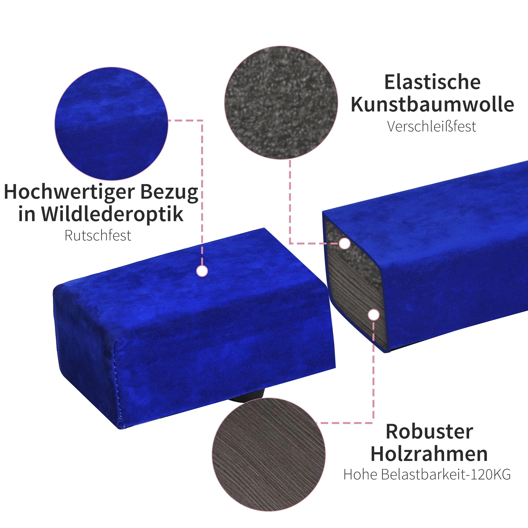 Balance Beam Foldable, 210 cm, 120 kg, Blue - Image 4