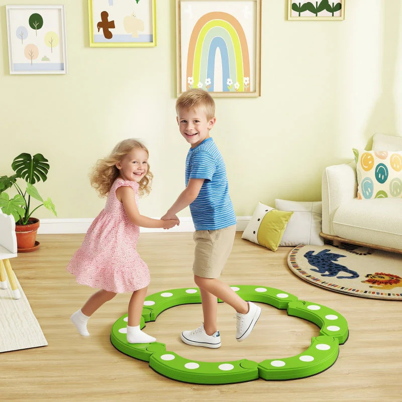 Balance Beam with 6 Curved Segments and Sensory Protrusions, 50 kg Capacity, Green - Image 2