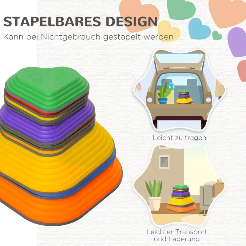 Balance Stepping Stones, 11-Piece Stackable and Non-Slip Set, Lightweight Multi-Color - Image 4