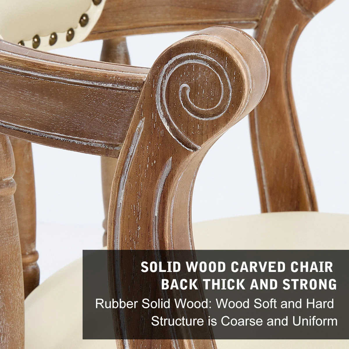 Bar Stools 360° Swivel with Backs - Cow Top Leather and Wood - Image 7