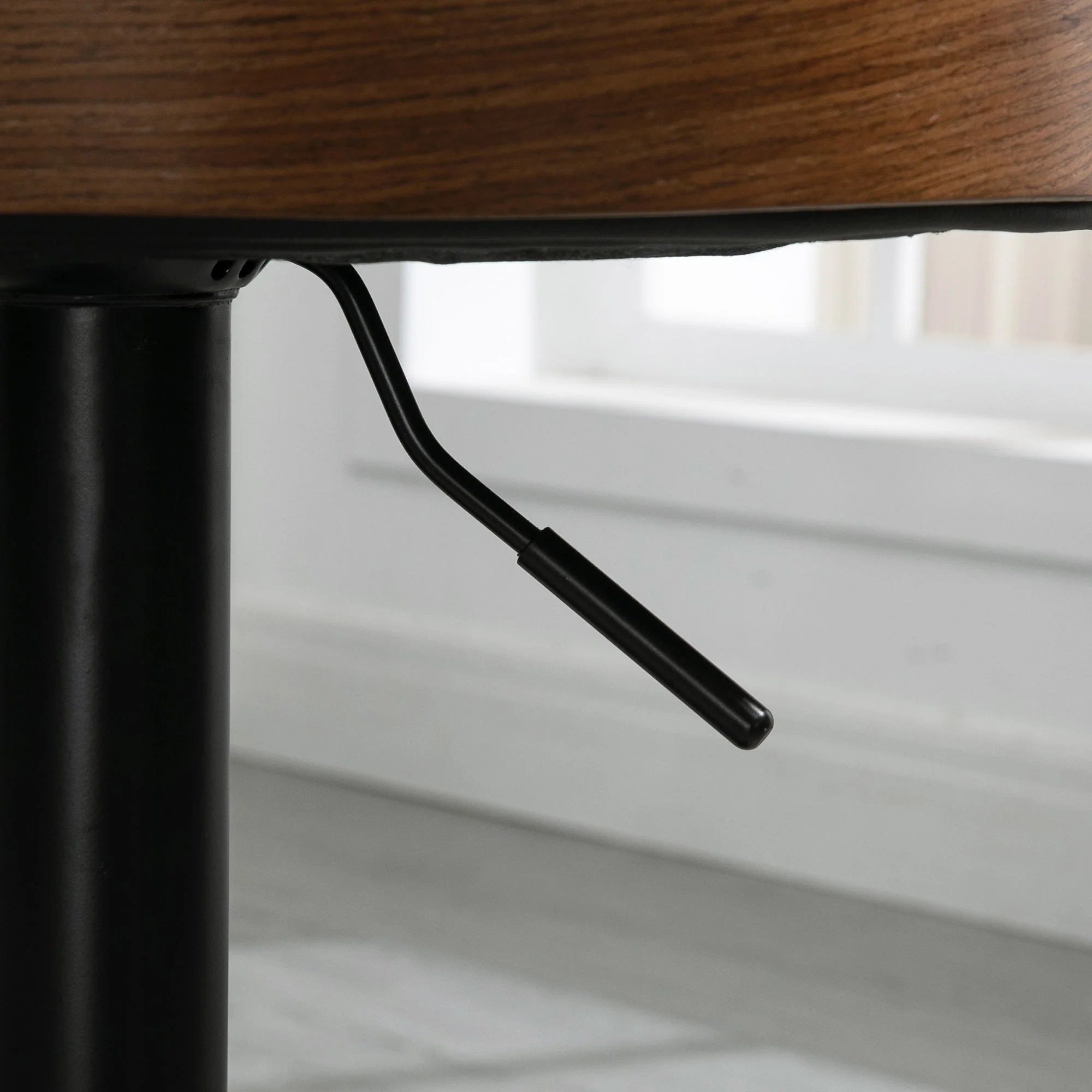 Bar Stools, Swivel Height-Adjustable with Footrest, Faux Leather Wood - Image 8