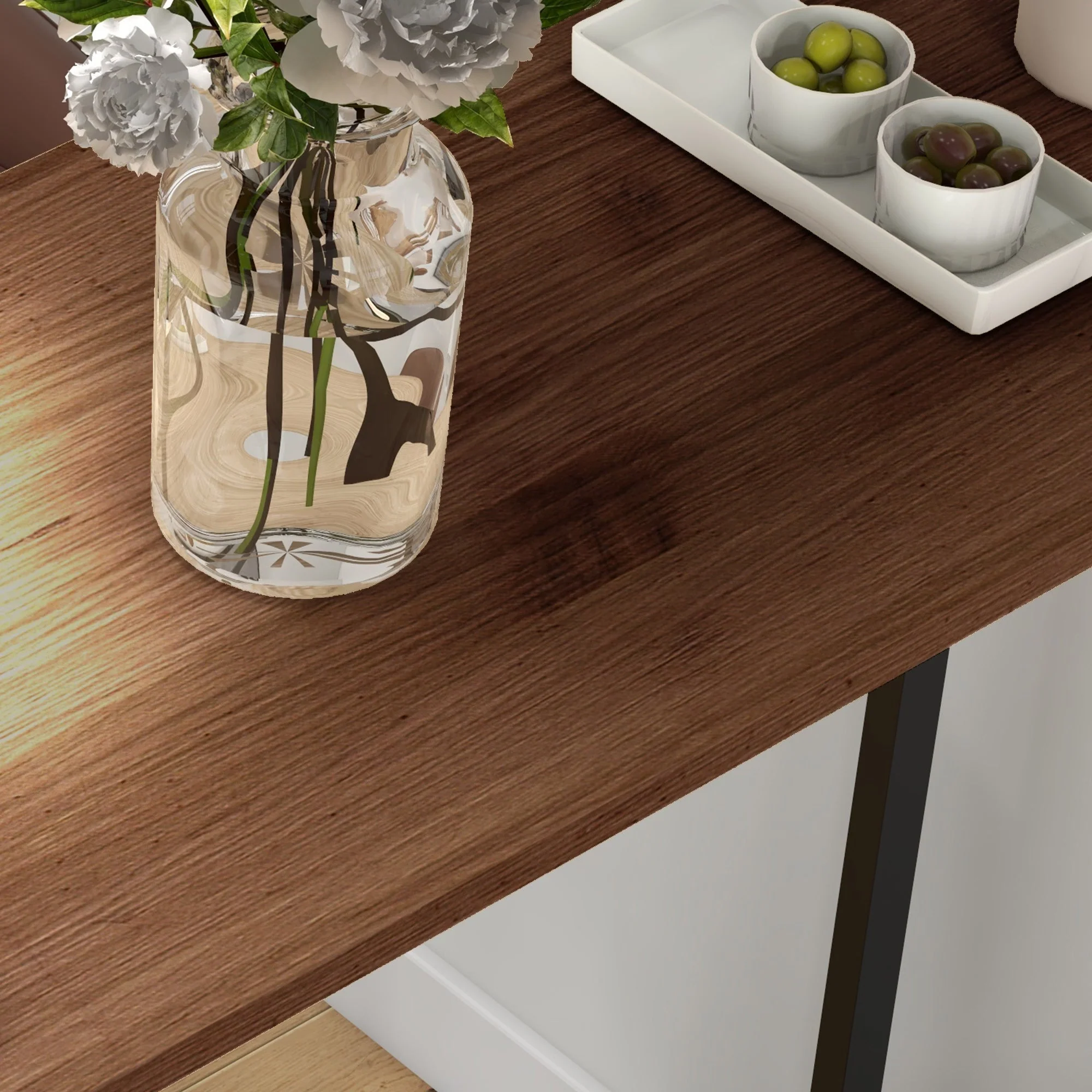Bar Table, 3 Shelves, Kitchen, Steel Frame, Brown - Image 8