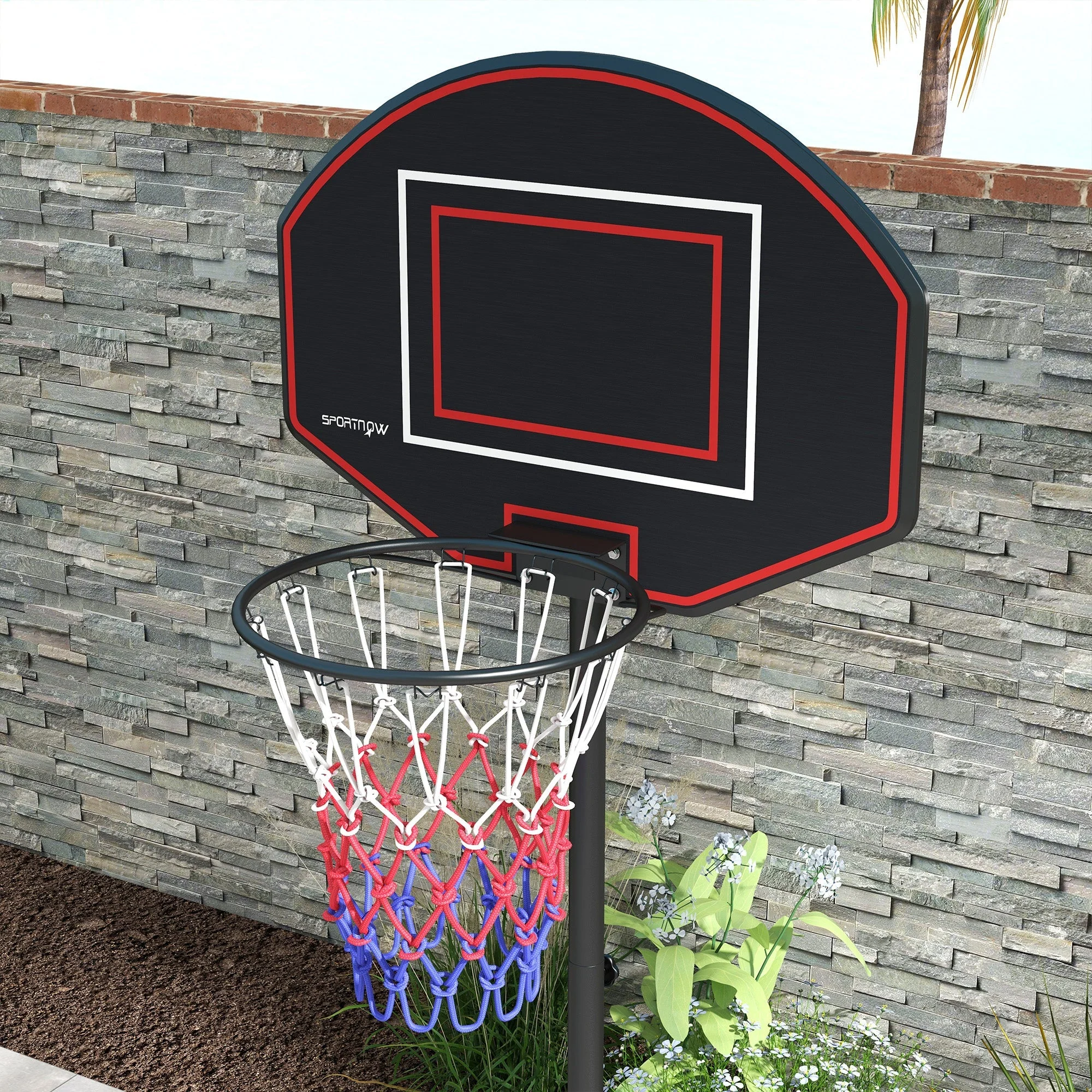 Basketball Hoop, Adjustable Height, Shatter-Proof, Steel Black - Image 7