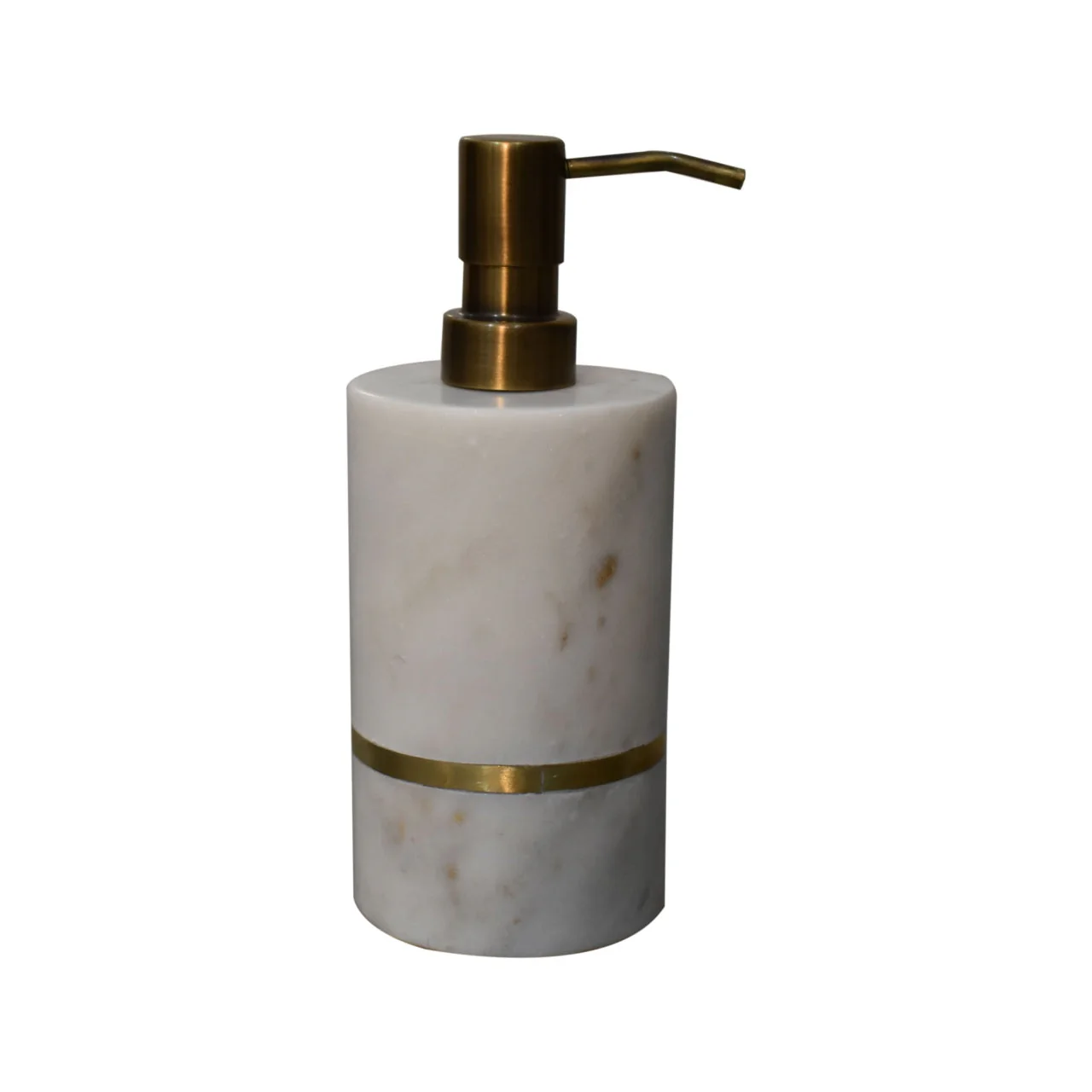 Bathroom Accessories Set of 5 Brass Inlay White Marble - Image 3