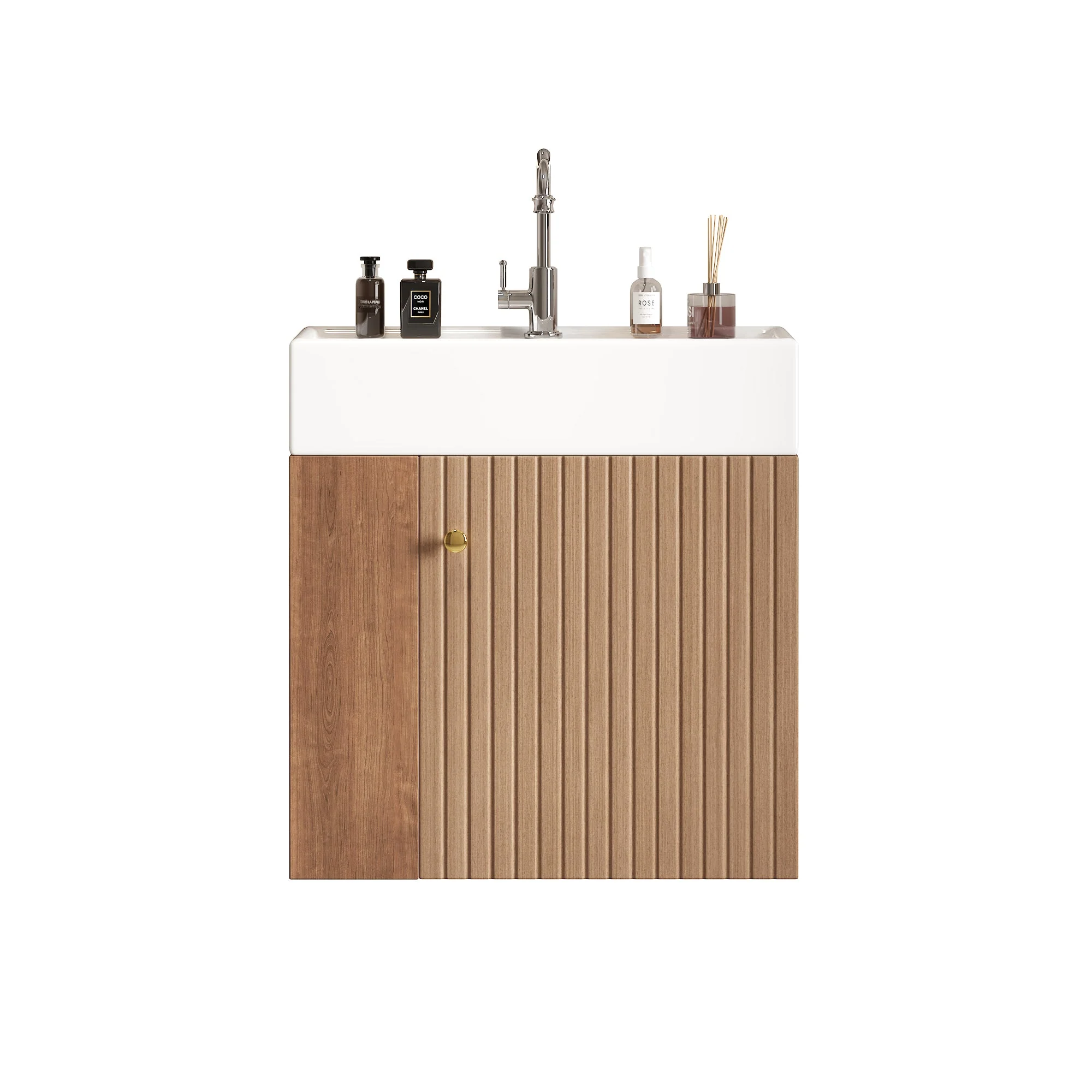Bathroom Furniture Washbasin, 55cm Vanity Unit, Hanging, White - Image 4