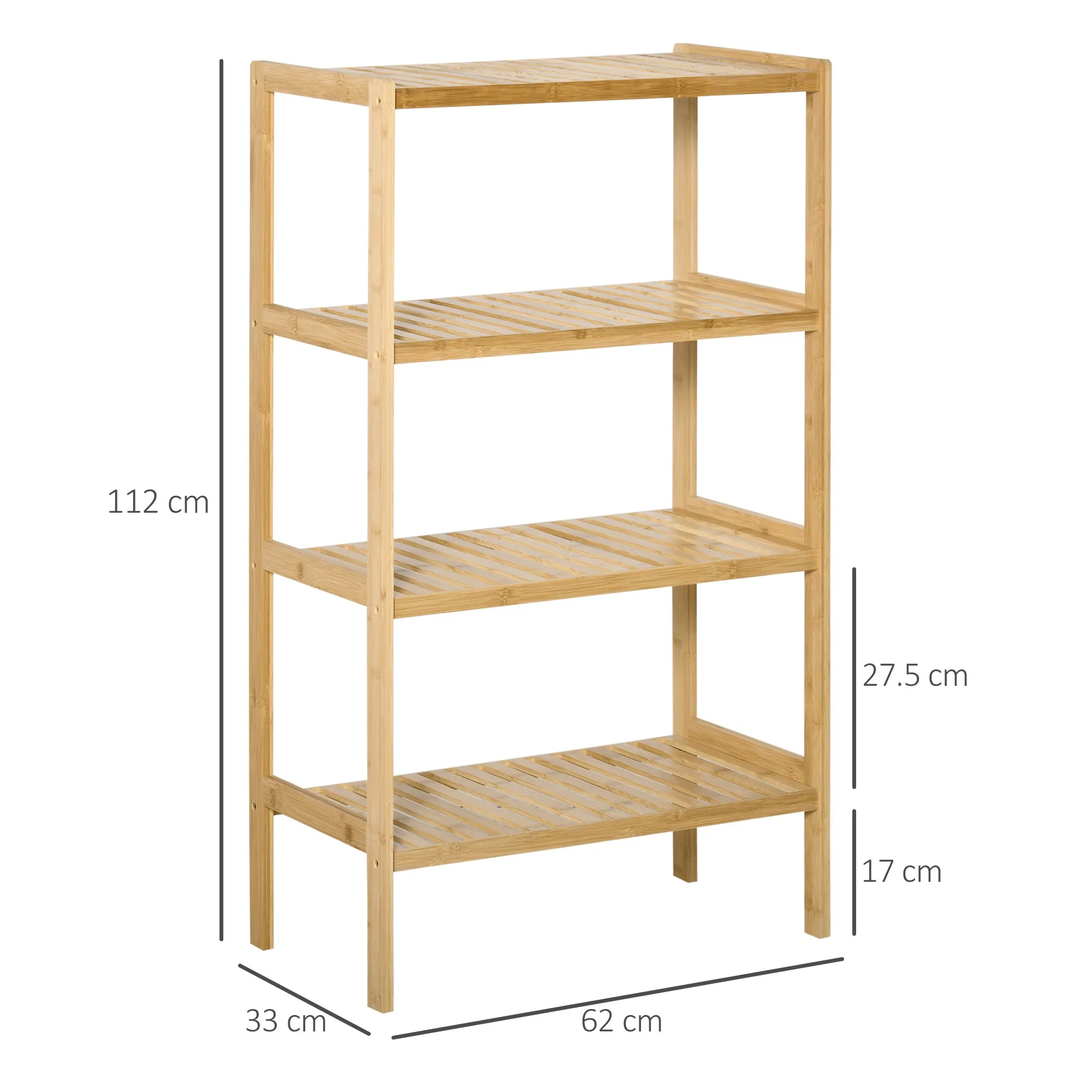 Beach Shelf 4-Tier Bookshelf Bamboo Natural Finish - Image 3