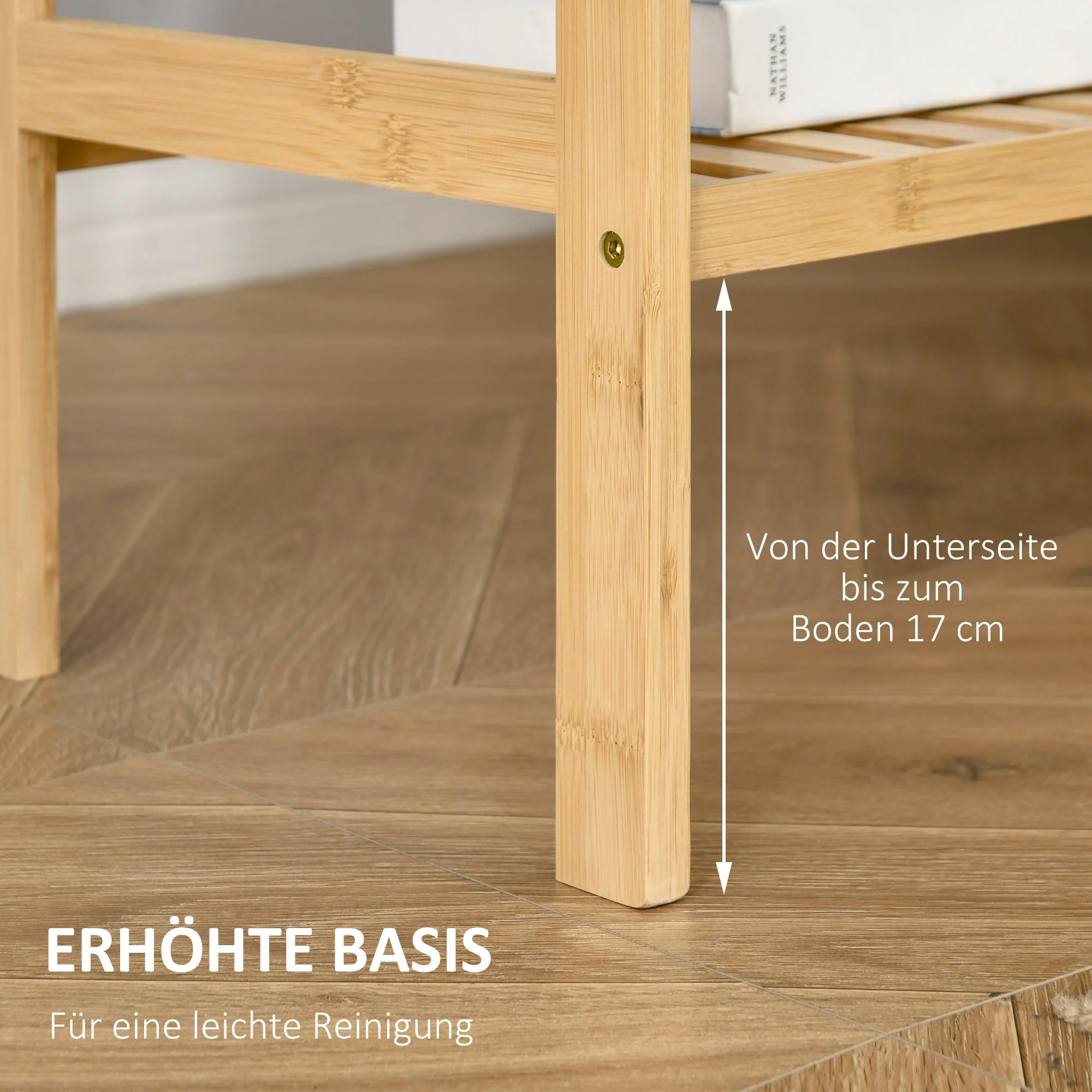Beach Shelf 4-Tier Bookshelf Bamboo Natural Finish - Image 6
