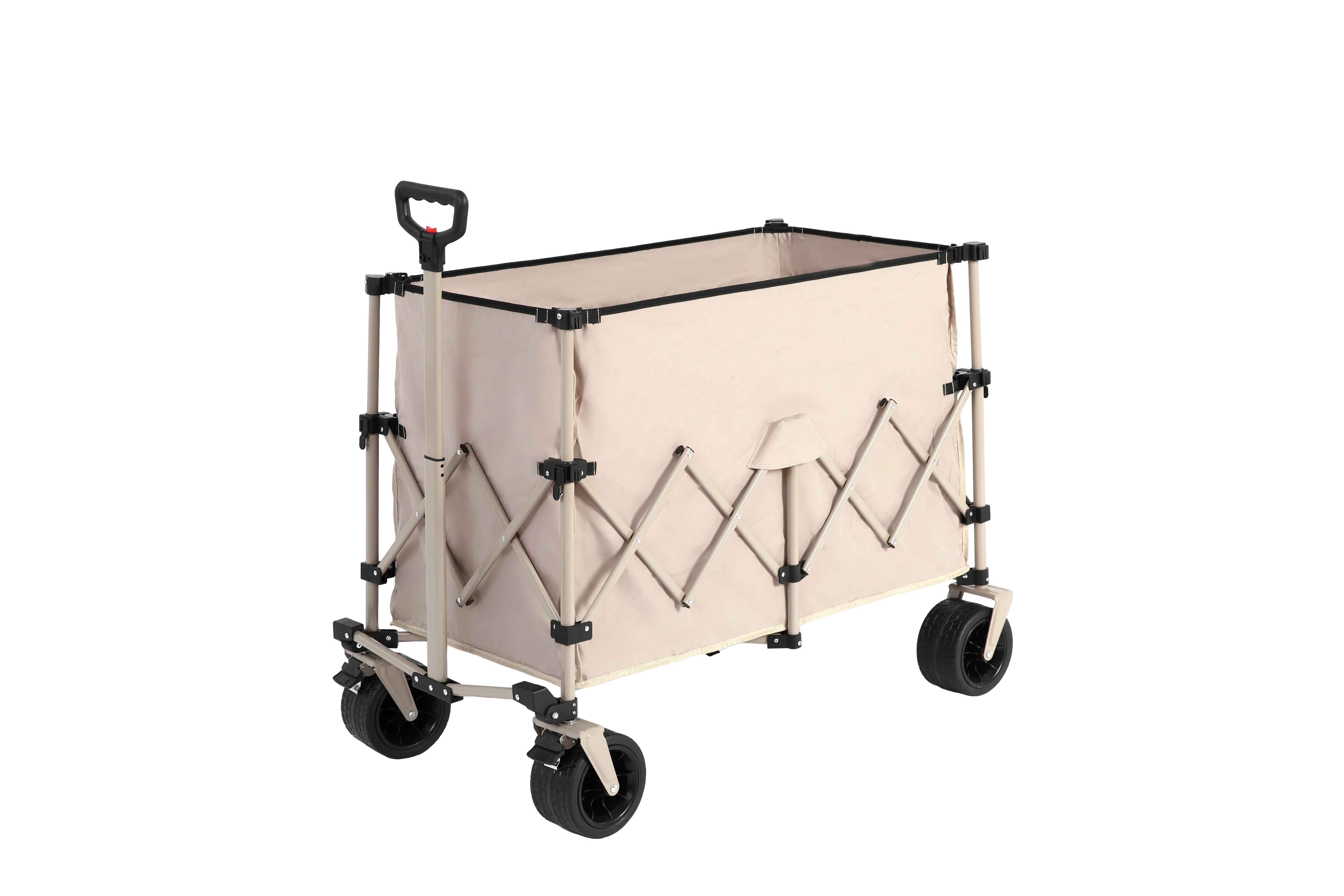 Beach Wagon, Collapsible 220lbs, Heavy Duty 300L, All-Terrain Beach Wheels, Beige - Image 2