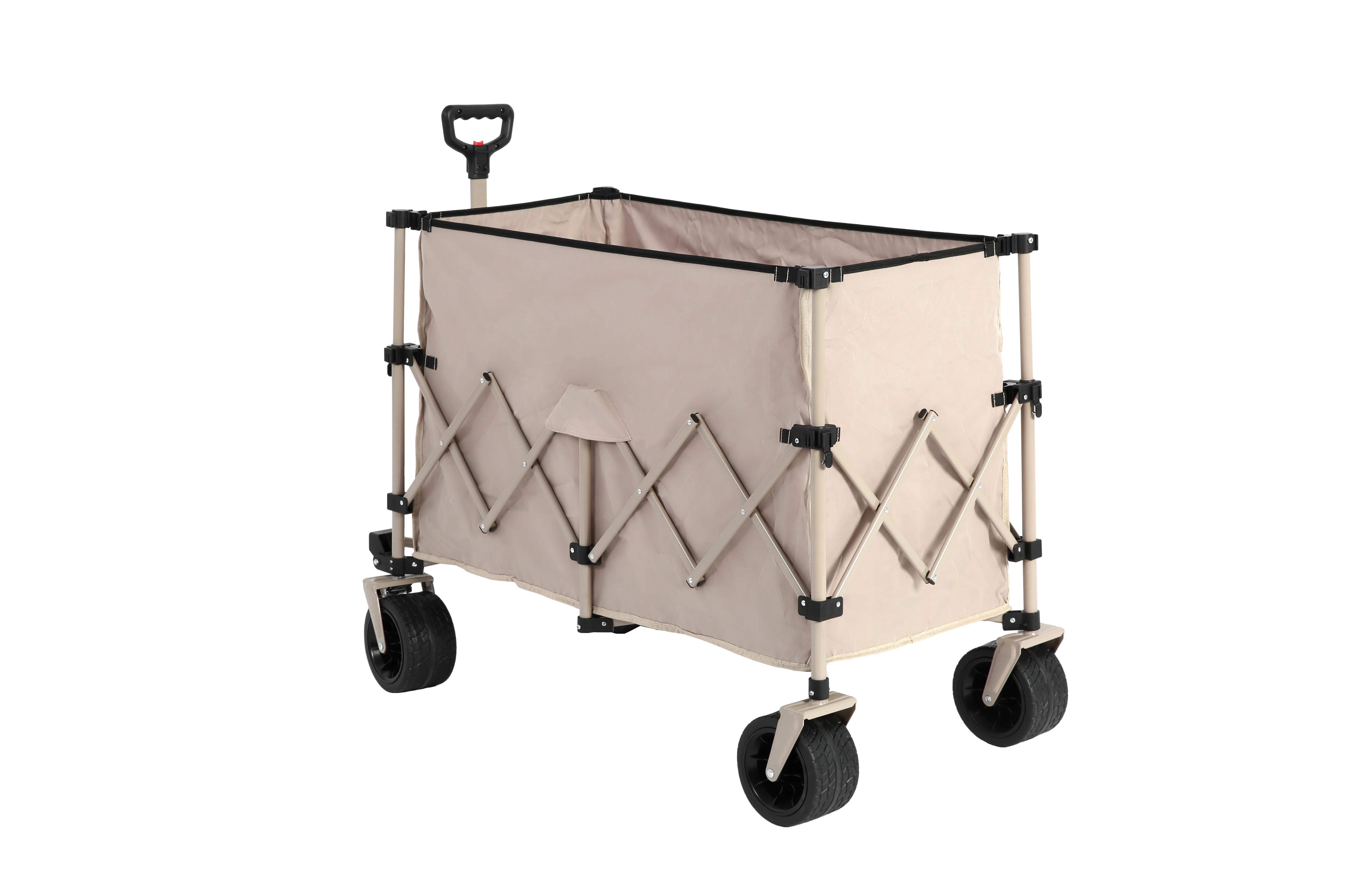Beach Wagon, Collapsible 220lbs, Heavy Duty 300L, All-Terrain Beach Wheels, Beige - Image 6