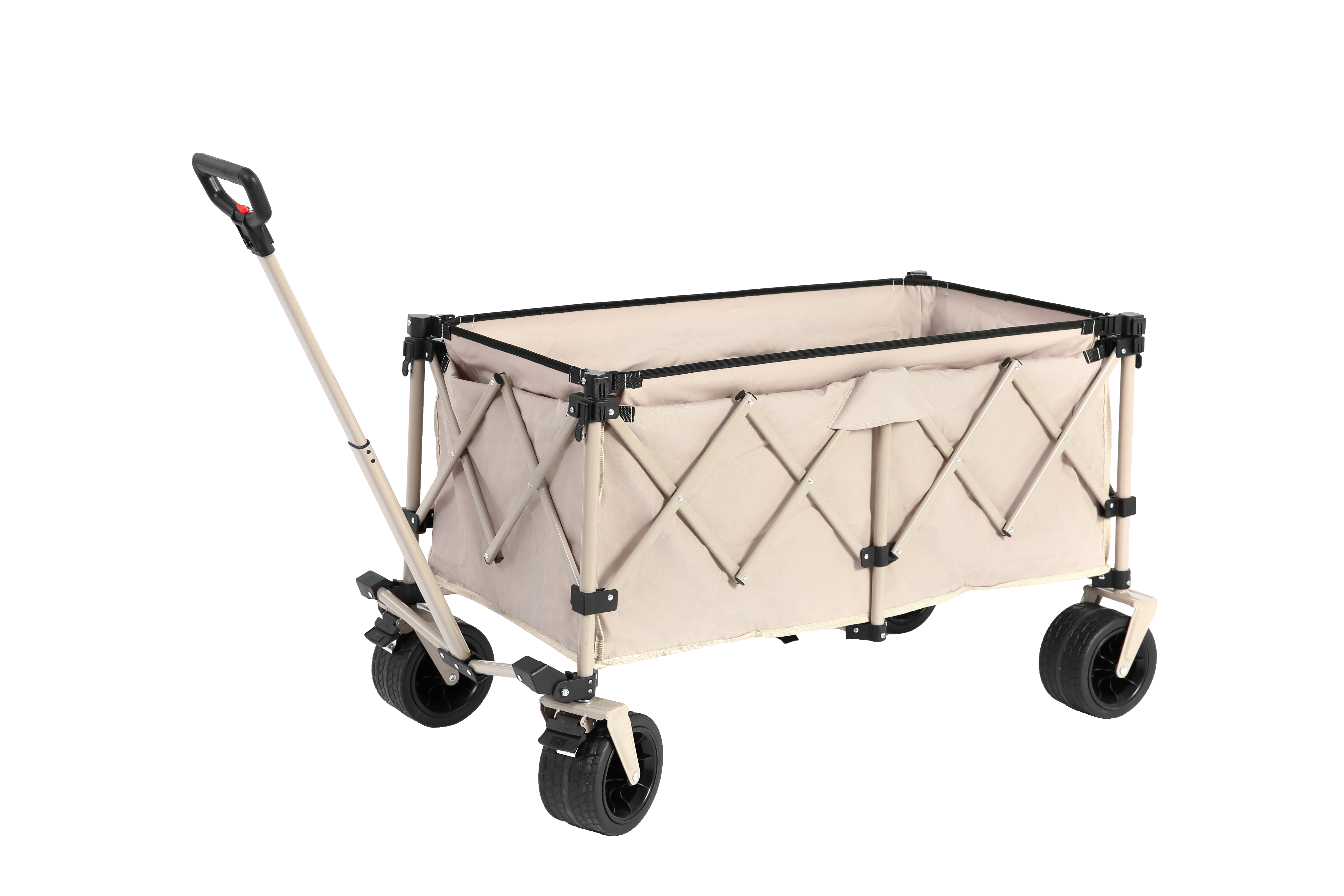 Beach Wagon, Collapsible 220lbs, Heavy Duty 300L, All-Terrain Beach Wheels, Beige - Image 8