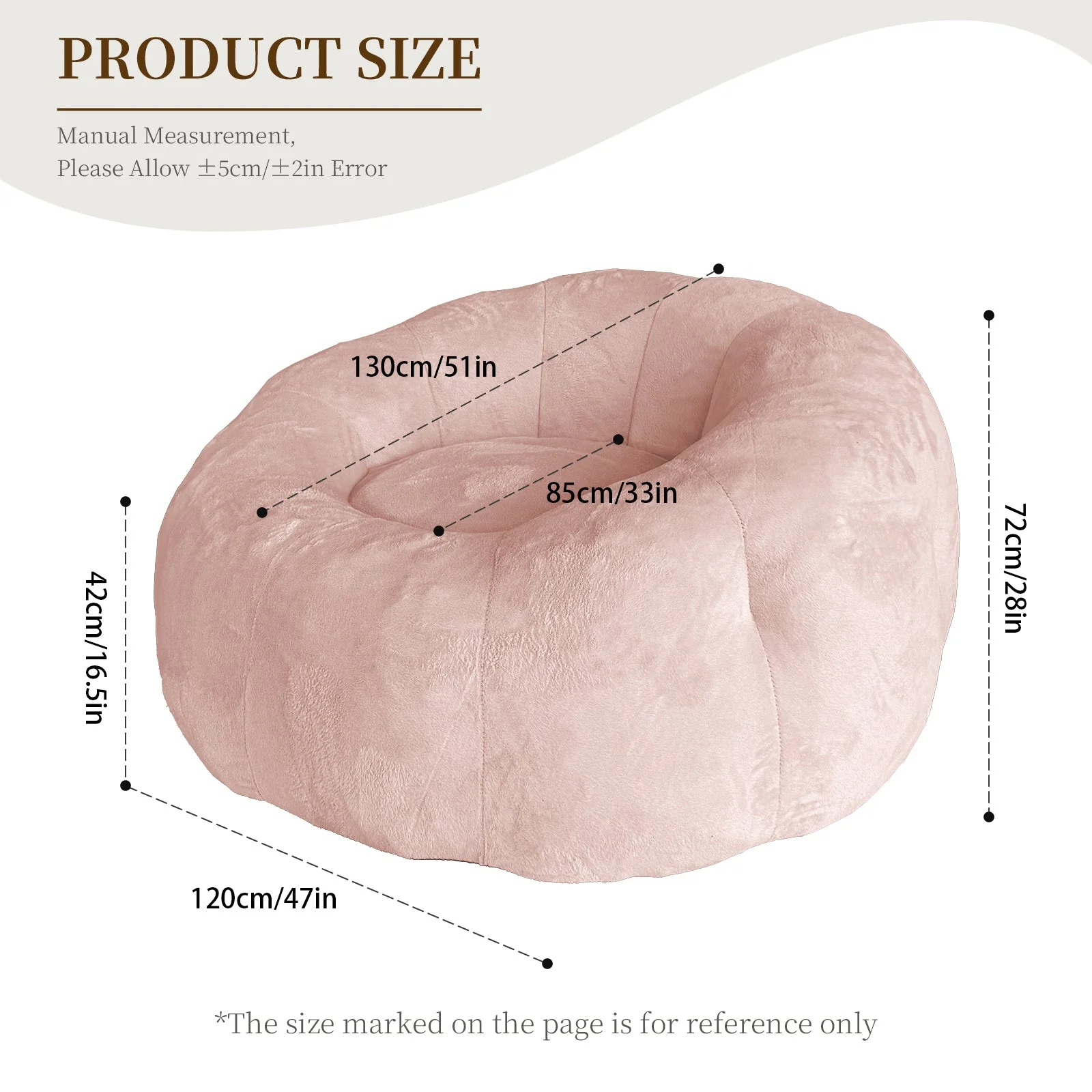 Bean Bag Lounge Chair Large Round Enhanced Stability - Image 2