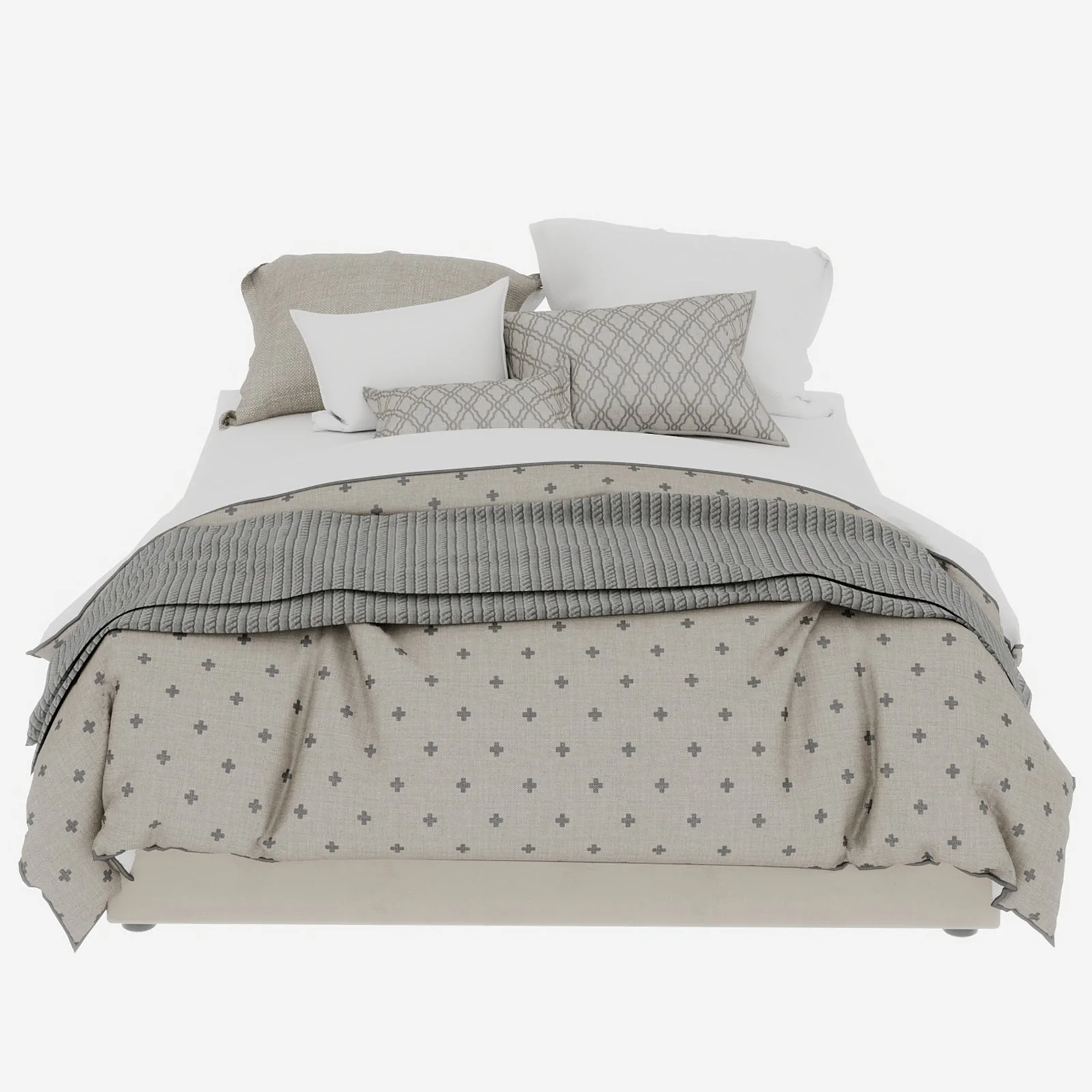 Bed Frame 140x200cm Gas Lift Pistons, Beige Dutch Velvet - Image 3