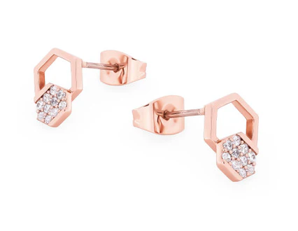 Bee Rose Gold Pave Stud Earrings