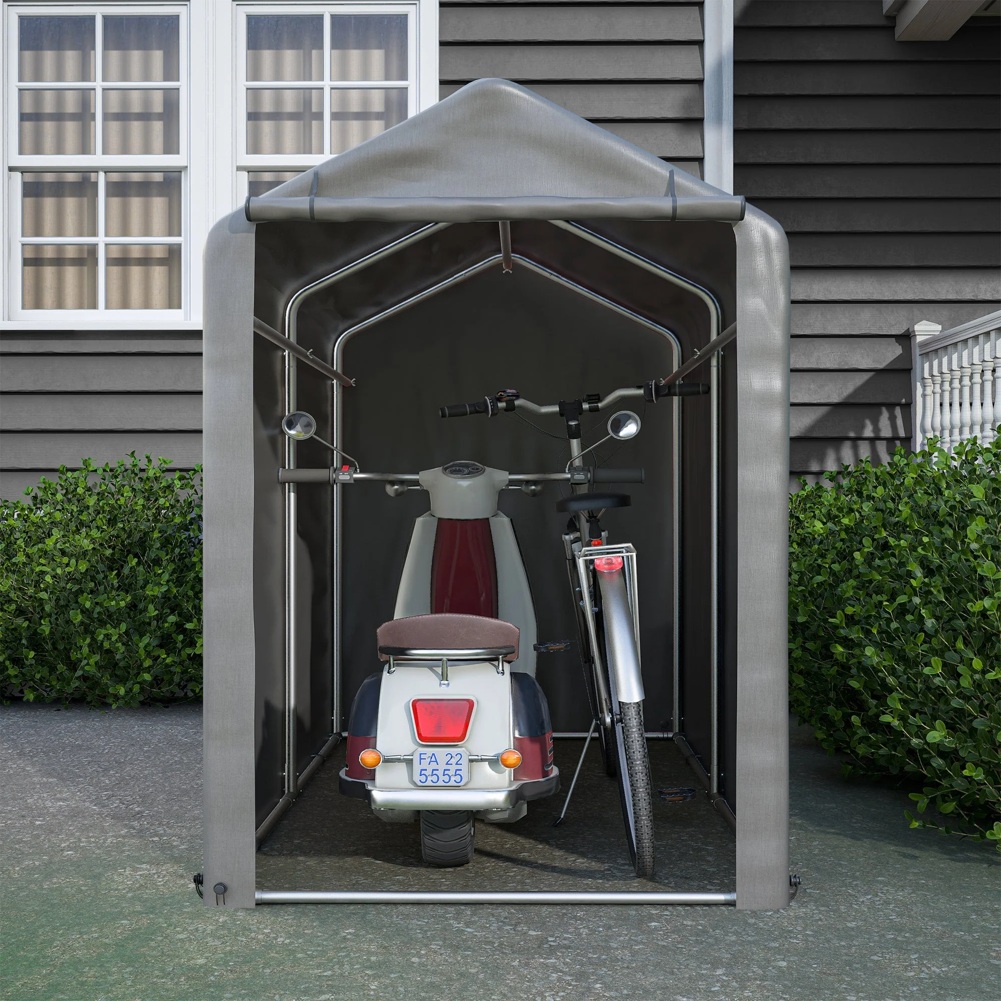 Bicycle Garage Storage Shed 187x100x160cm - Dark Grey - Image 8