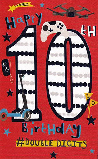 Birthday Card - Age 10 Red Gamer