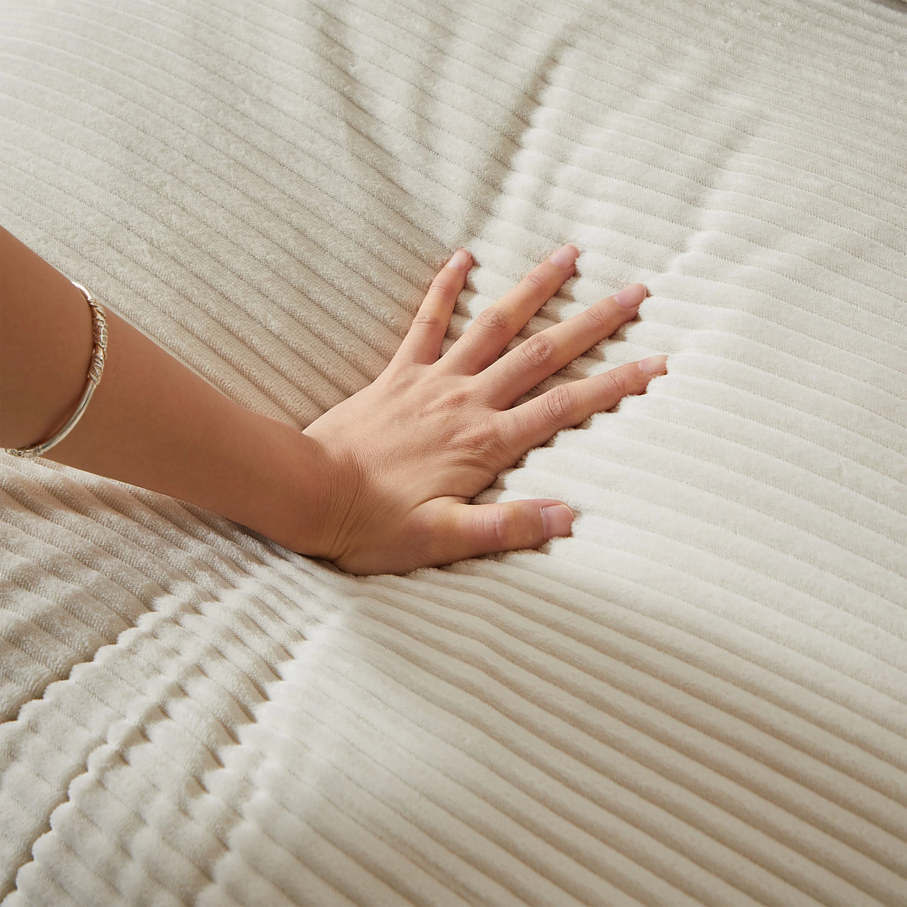Boneless Couch L-Shaped Chaise 3 Cushions No Assembly - Corduroy - Image 8